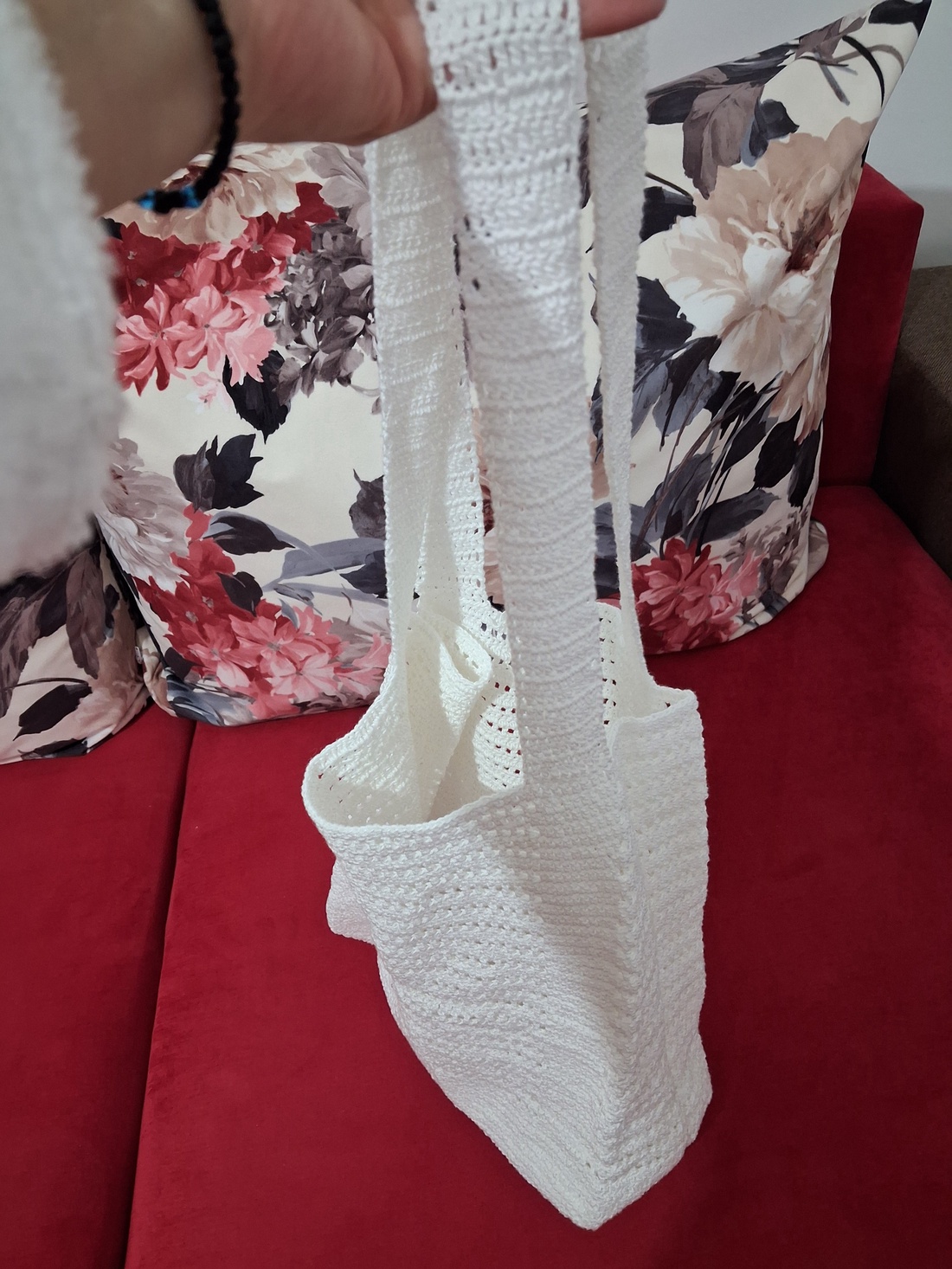 Sacoșă crosetata manual  - genți și portofele - geantă pentru cumpărături - plasă de fructe și legume - Artynos.ro