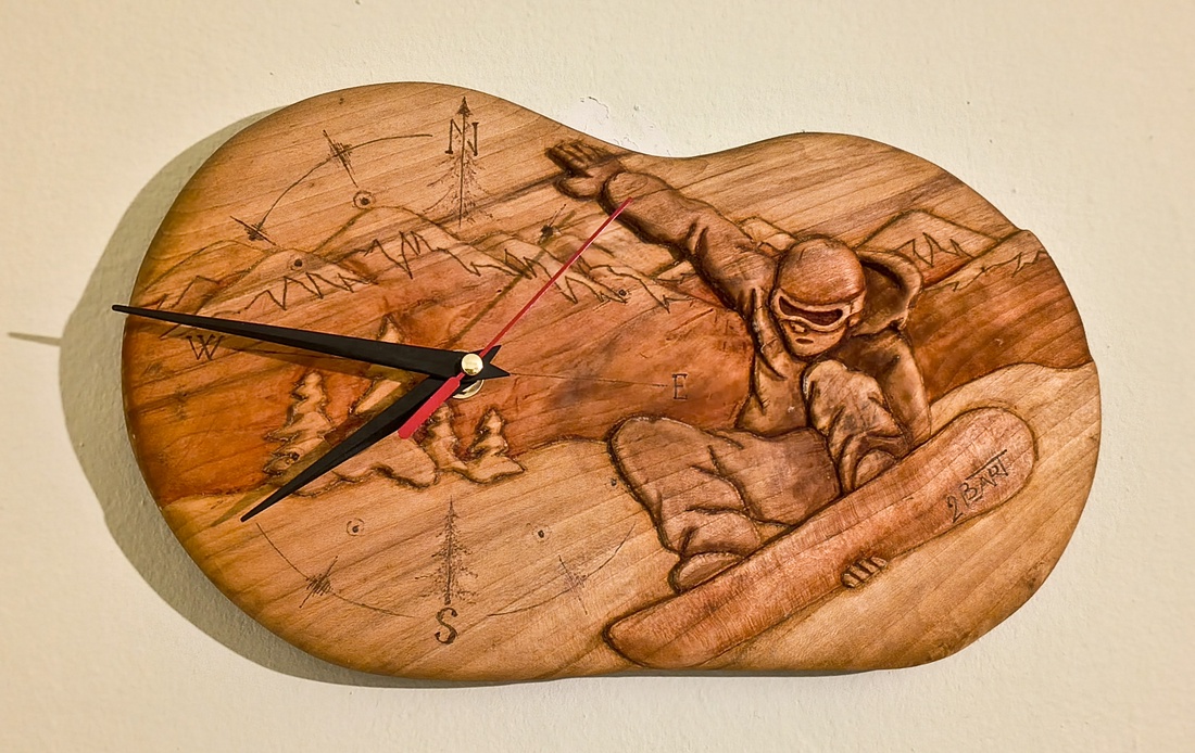 ceas de perete snowboard - casă & stil de viață - decorațiuni de casă - decorațiuni de pereți - ceasuri de perete - Artynos.ro