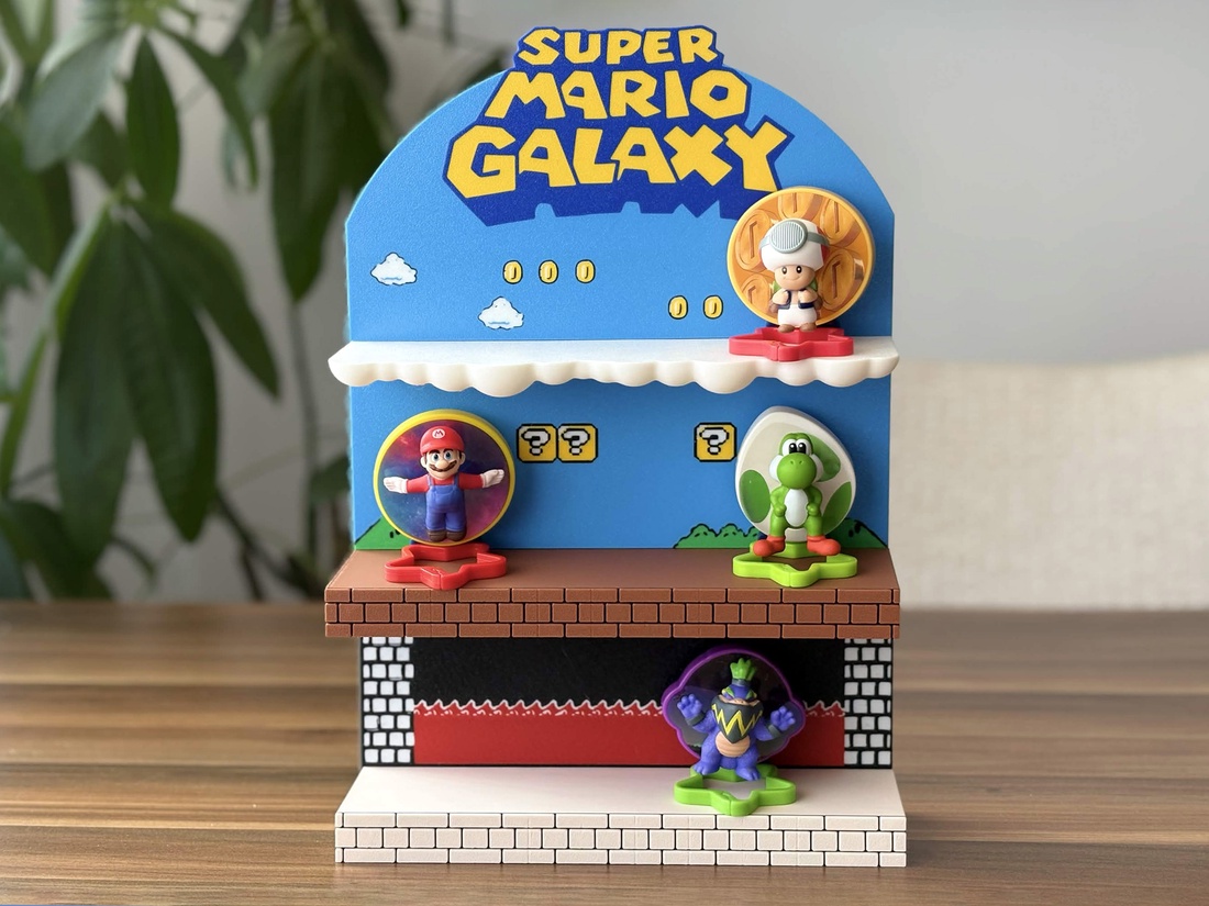 ��� Display Super Mario Galaxy pentru figurine Mc Donalds � decor gaming (print 3D) ��� - casă & stil de viață - organizare & depozitare - organizator birou - Artynos.ro