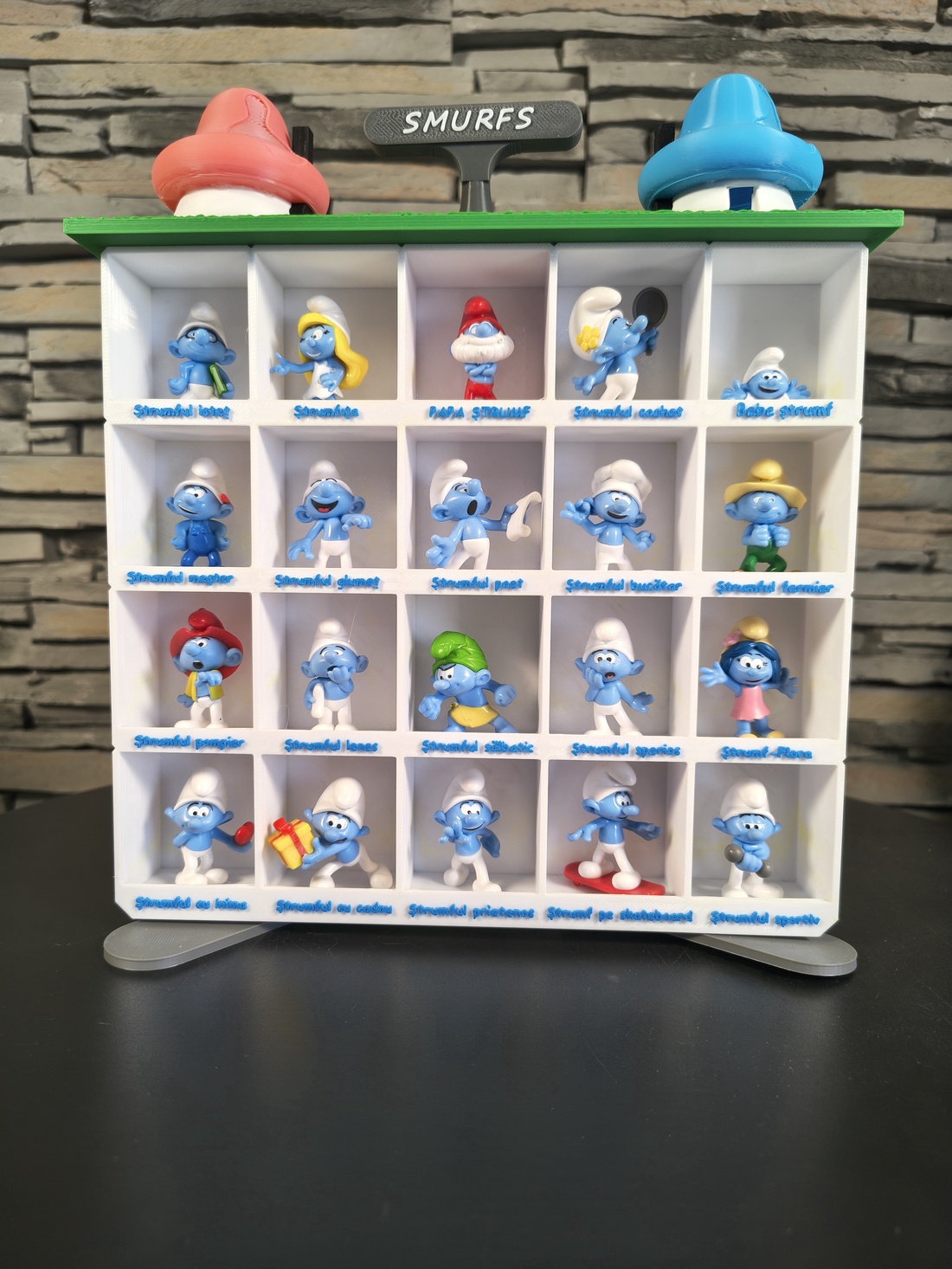 � Display Ștrumfi Kaufland � suport colecție figurine � organizator PERSONALIZABIL � - casă & stil de viață - organizare & depozitare - organizator birou - Artynos.ro