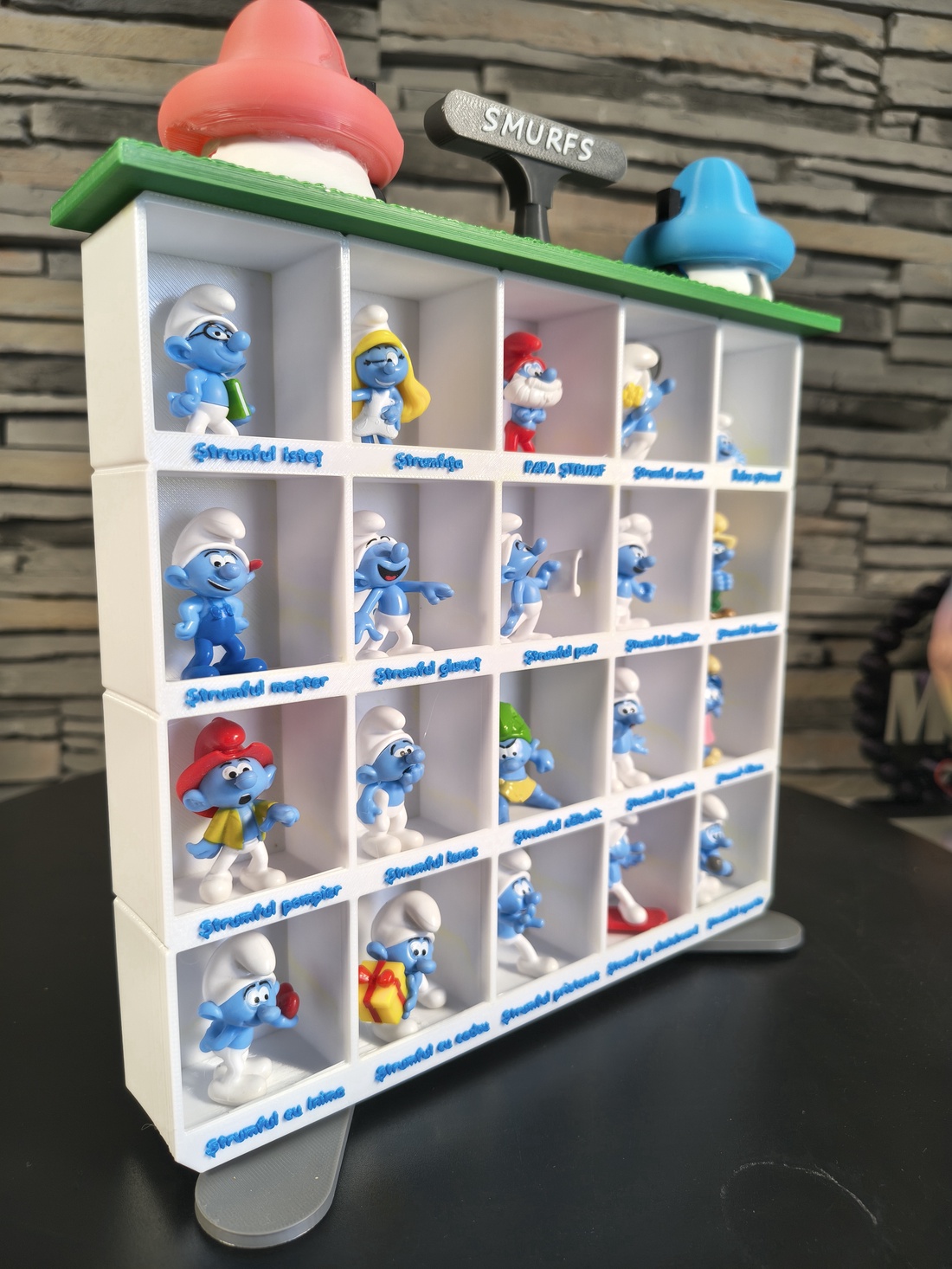 � Display Ștrumfi Kaufland � suport colecție figurine � organizator PERSONALIZABIL � - casă & stil de viață - organizare & depozitare - organizator birou - Artynos.ro
