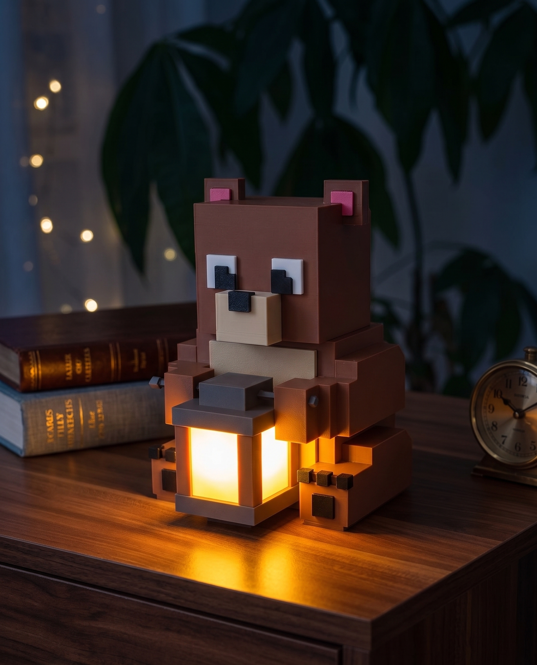 Lampă Minecraft Ursuleț � LED Ambient , Print 3D ,  Cadou gamer - casă & stil de viață - organizare & depozitare - organizator birou - Artynos.ro