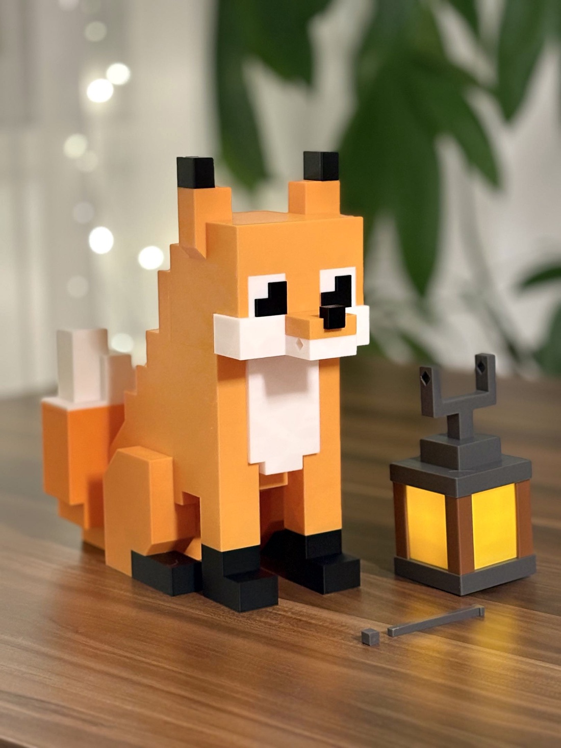 Lampă Minecraft Vulpita �  LED Ambient ,  Print 3D , Cadou gamer - casă & stil de viață - lămpi și corpuri de iluminat - lampă de ambianță - Artynos.ro