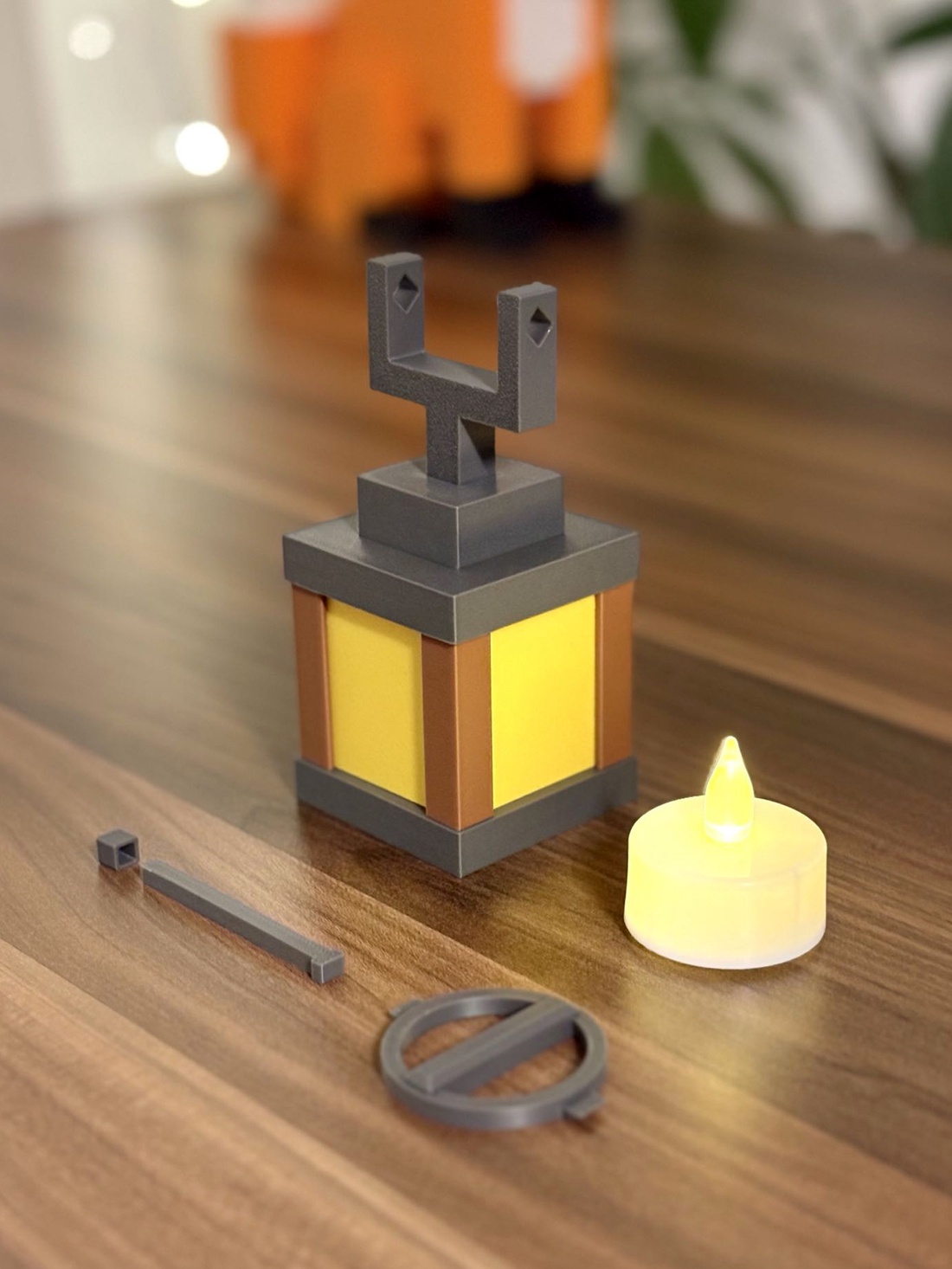 Lampă Minecraft Vulpita �  LED Ambient ,  Print 3D , Cadou gamer - casă & stil de viață - lămpi și corpuri de iluminat - lampă de ambianță - Artynos.ro