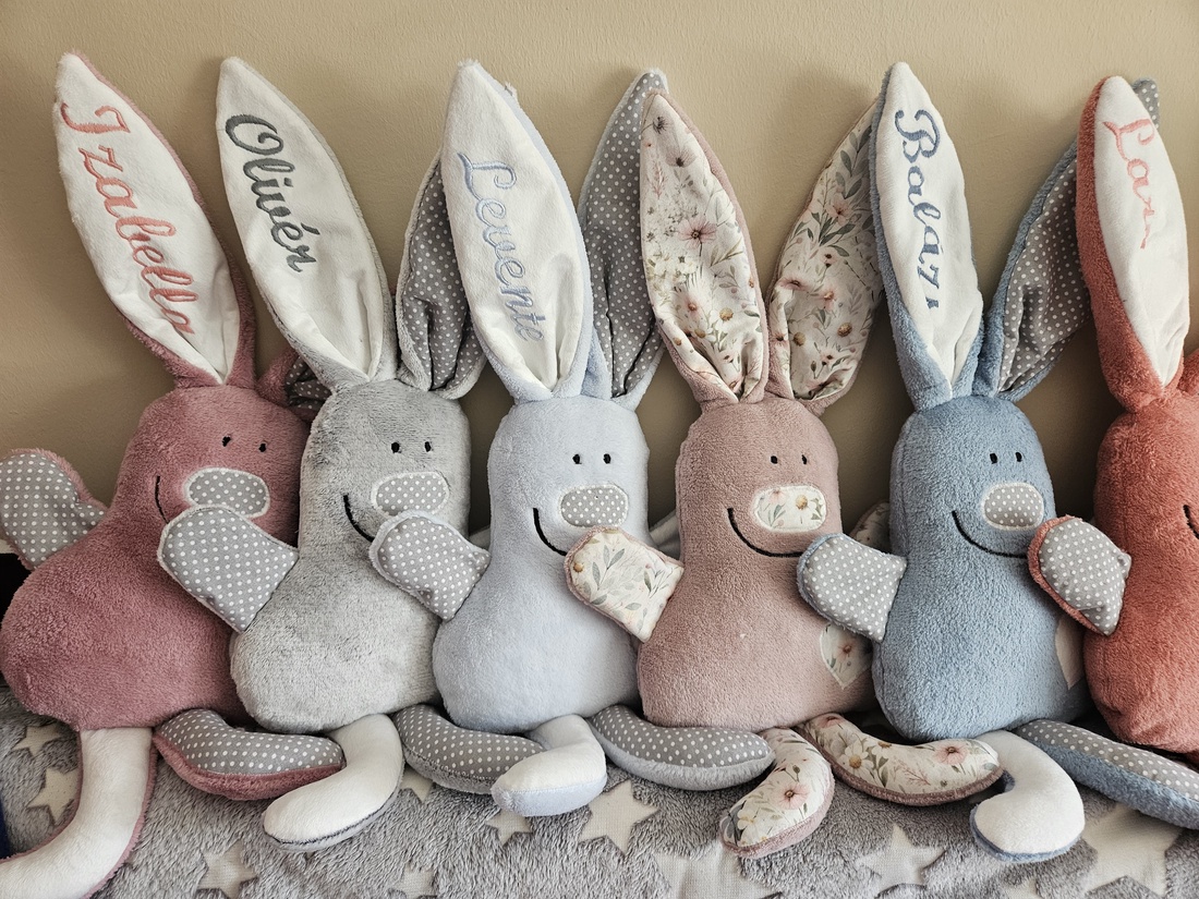 Nyuszik névvel - jucării și echipamente pentru copii - cadouri baby shower - Artynos.ro
