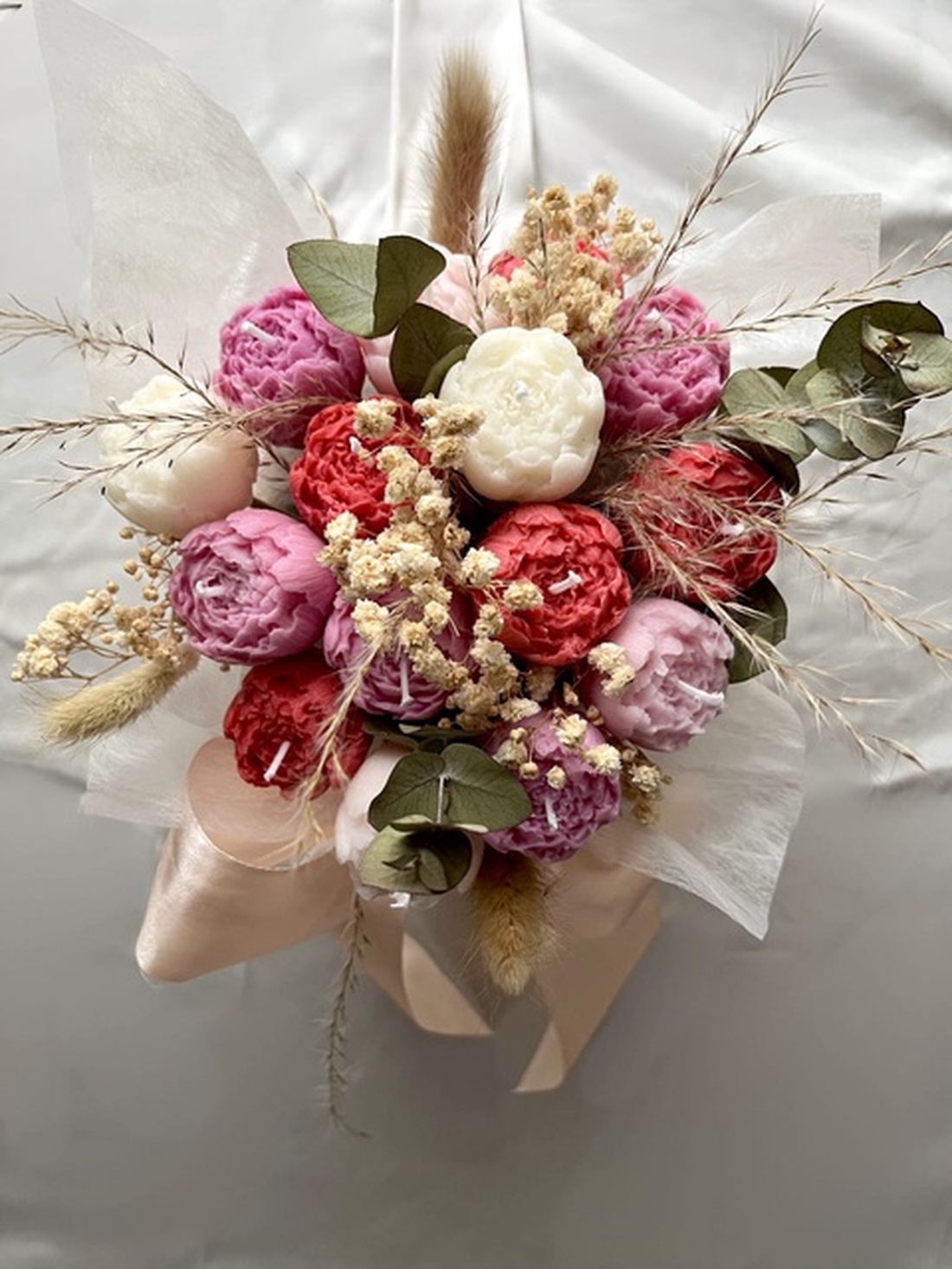 Buchet bujori lumânări  - casă & stil de viață - decorațiuni de casă - accesorii florale - cutii cu flori - Artynos.ro