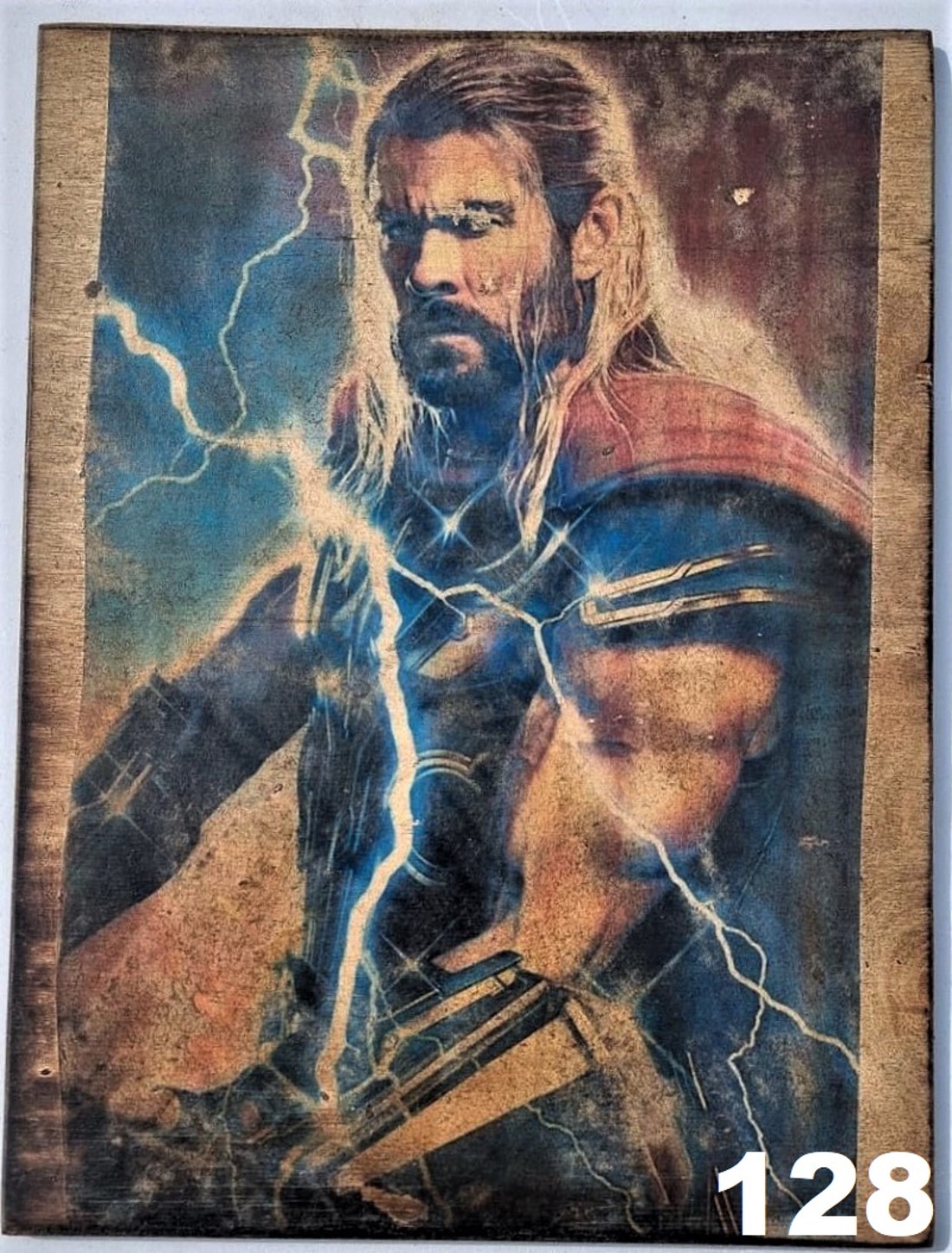 Thor poza din lemn - casă & stil de viață - accesorii pentru decorat casa - picturi murale - artă de perete din lemn - Artynos.ro
