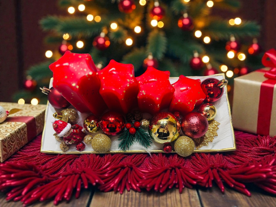 Magia Roșie de Crăciun - crăciun - decorațiuni de crăciun de casă - decor pentru masă de crăciun - Artynos.ro