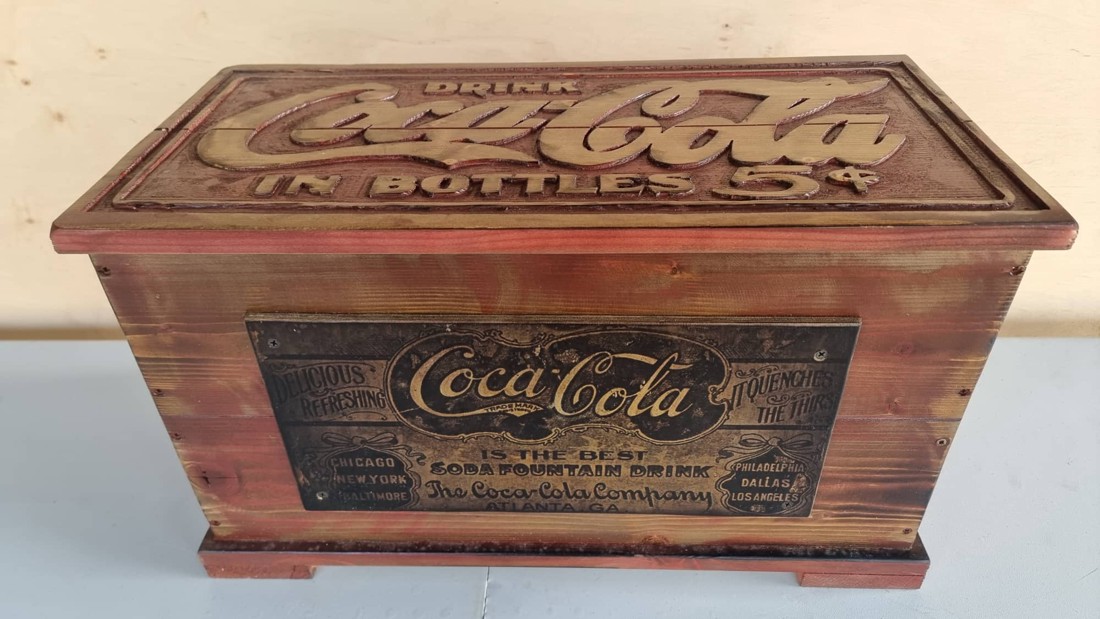 CocaCola lada din lemn - casă & stil de viață - materiale de depozitare și sortare - ladă depozitare - Artynos.ro