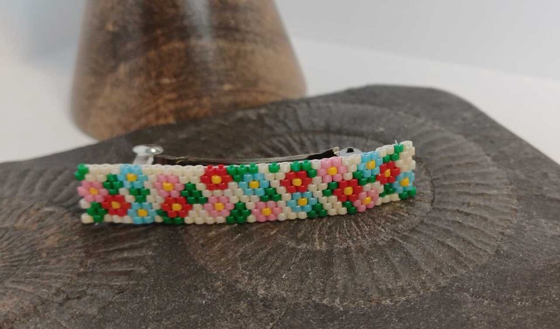 Agrafa margele flori - îmbrăcăminte și modă - accesorii păr - bandă de păr și agrafe păr - Artynos.ro
