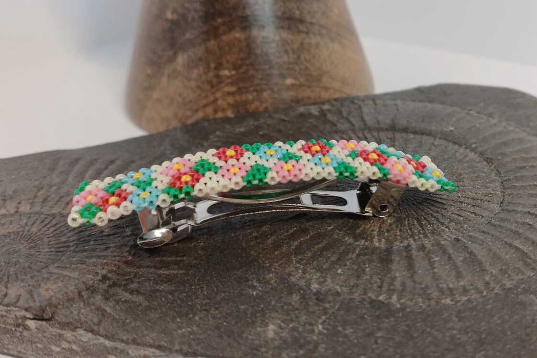 Agrafa margele flori - îmbrăcăminte și modă - accesorii păr - bandă de păr și agrafe păr - Artynos.ro