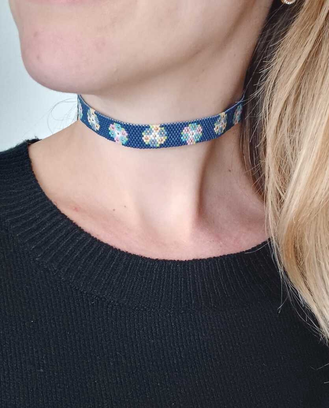 Colier chocher Flori de gheata - bijuterii - coliere - chockere - Artynos.ro