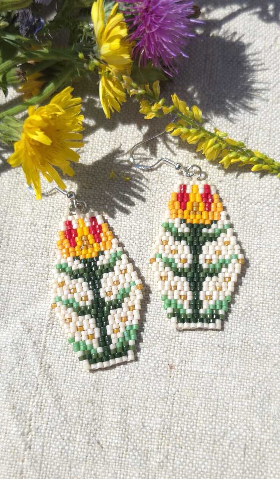 Cercei margele Zori de zi - bijuterii - cercei - cercei din mărgele - Artynos.ro