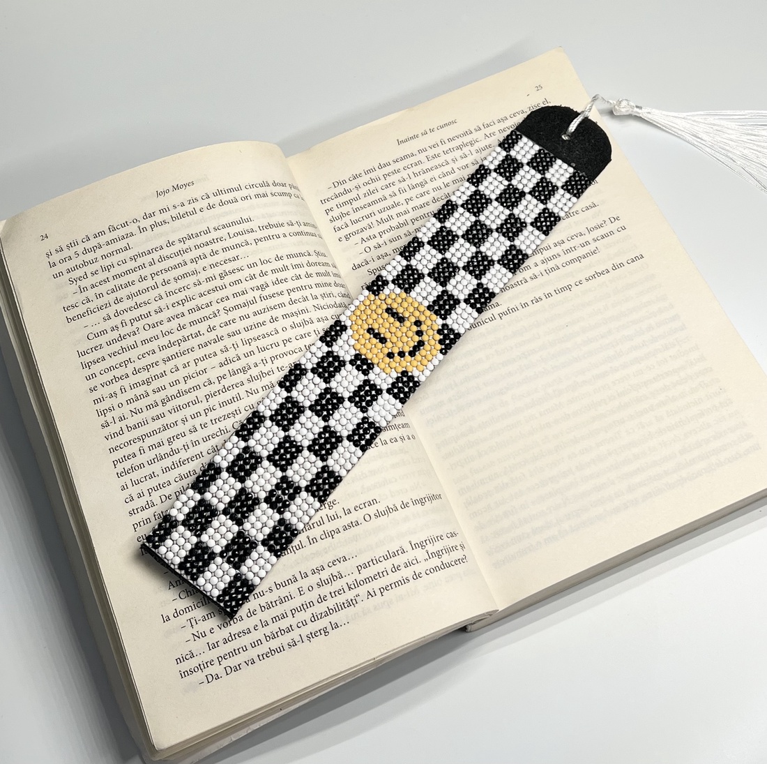 Semn de carte Checkered Smile - cărți și creații cu tematică muzicală, cadouri - semn de carte - Artynos.ro