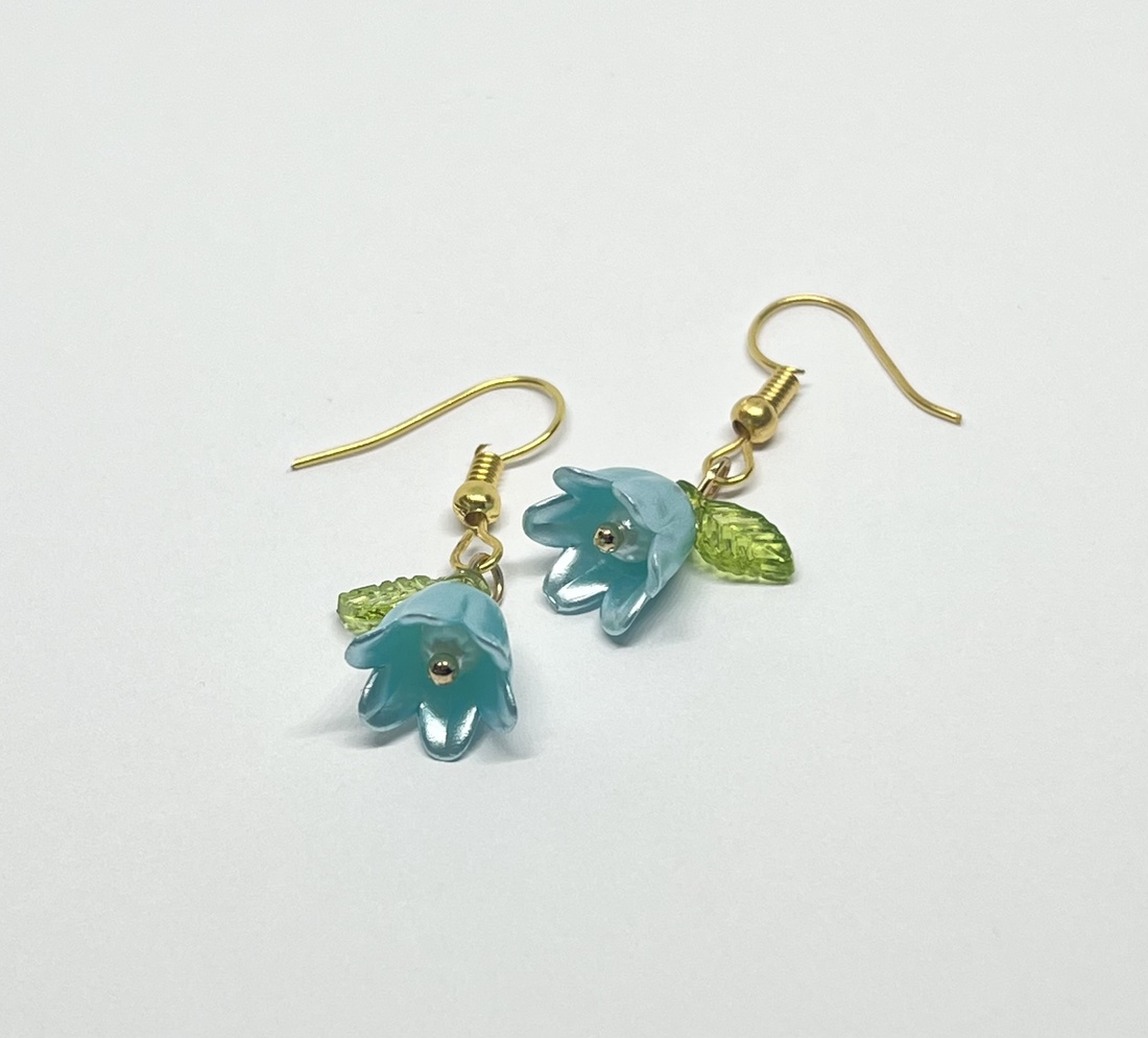Cercei Aqua Bloom - bijuterii - cercei - cercei din mărgele - Artynos.ro