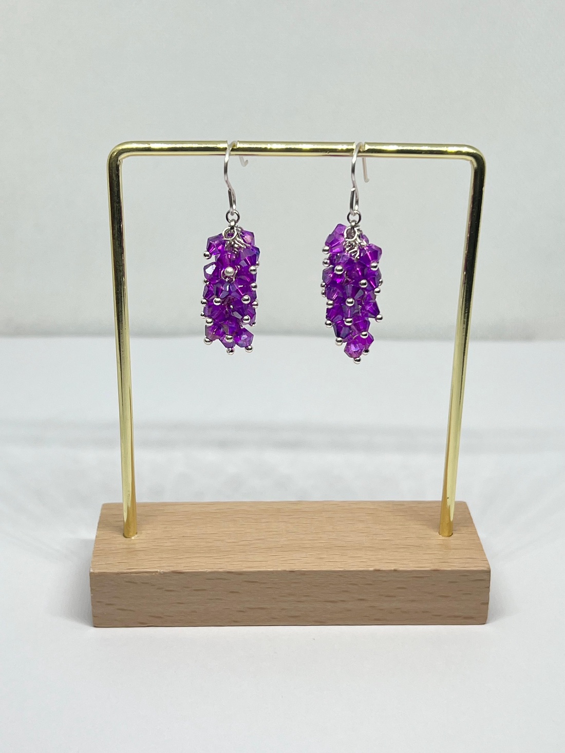 Orhidee Violet - bijuterii - cercei - cercei din sticlă - Artynos.ro