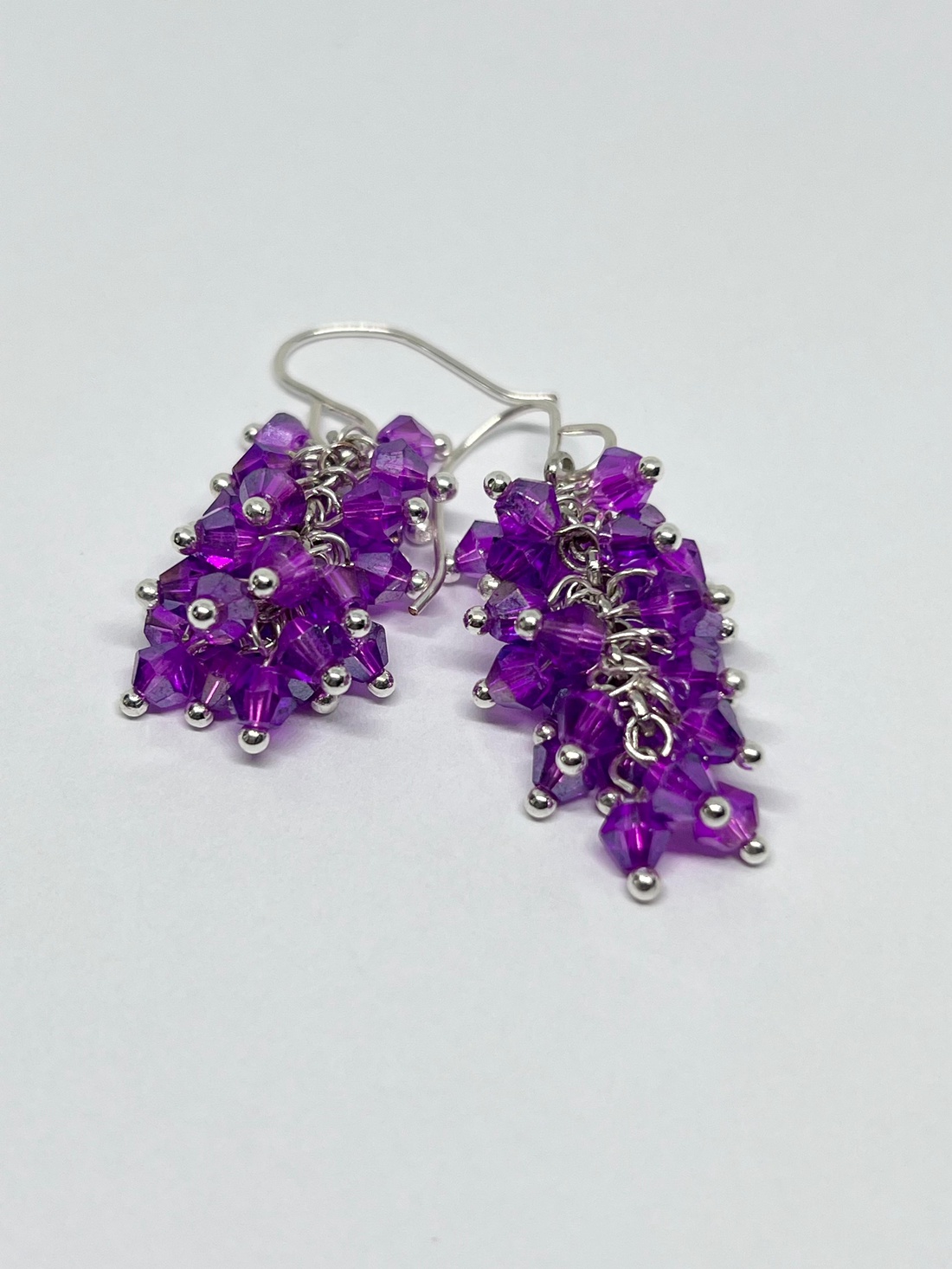 Orhidee Violet - bijuterii - cercei - cercei din sticlă - Artynos.ro