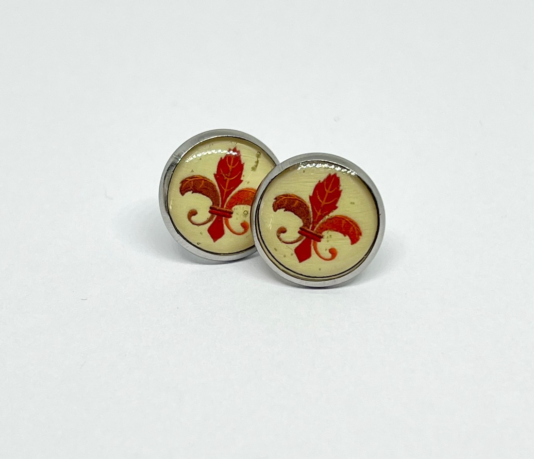 Fleur Rouge - bijuterii - cercei - cercei din rășină - Artynos.ro