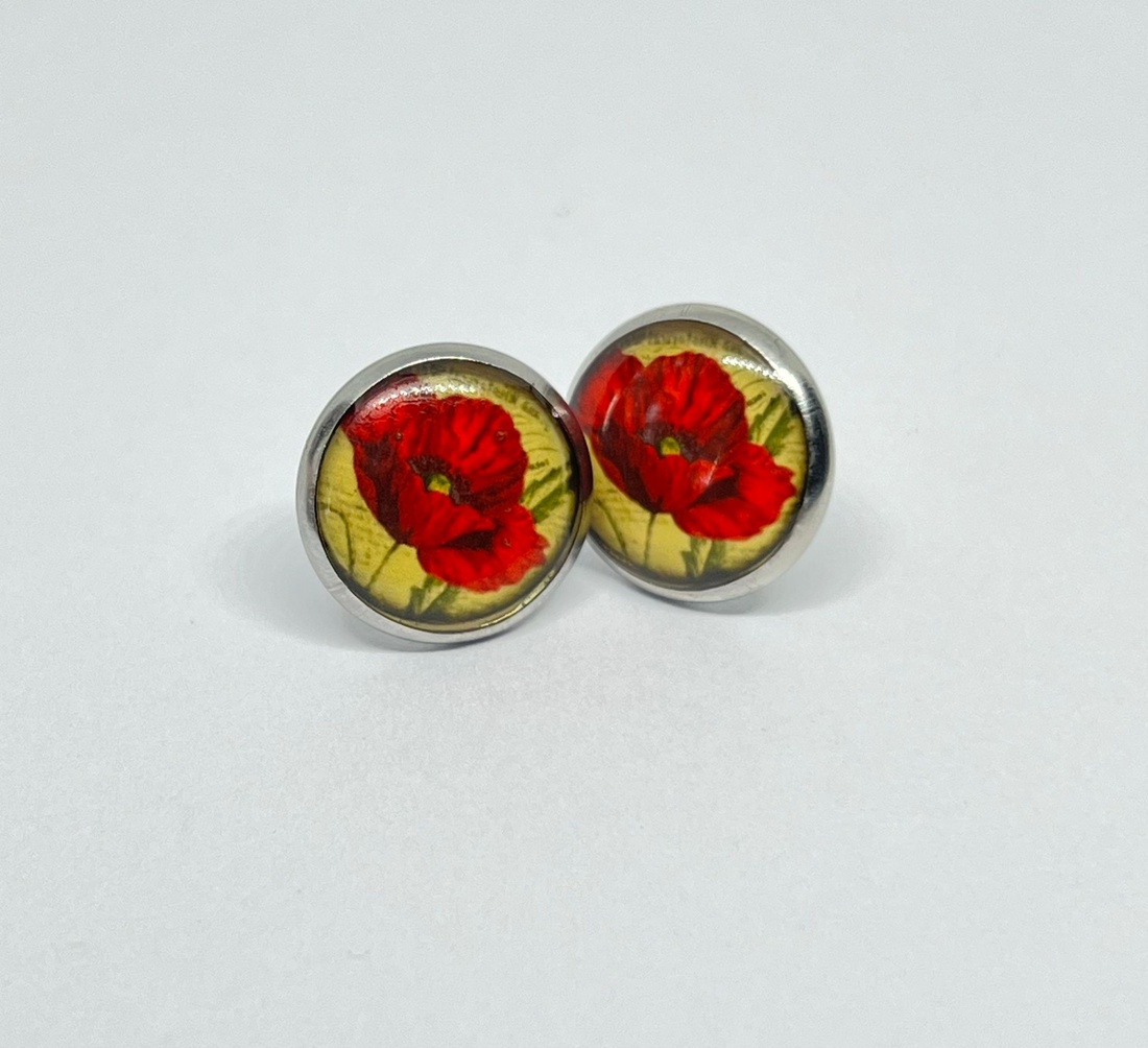 Red Poppy - bijuterii - cercei - cercei din rășină - Artynos.ro