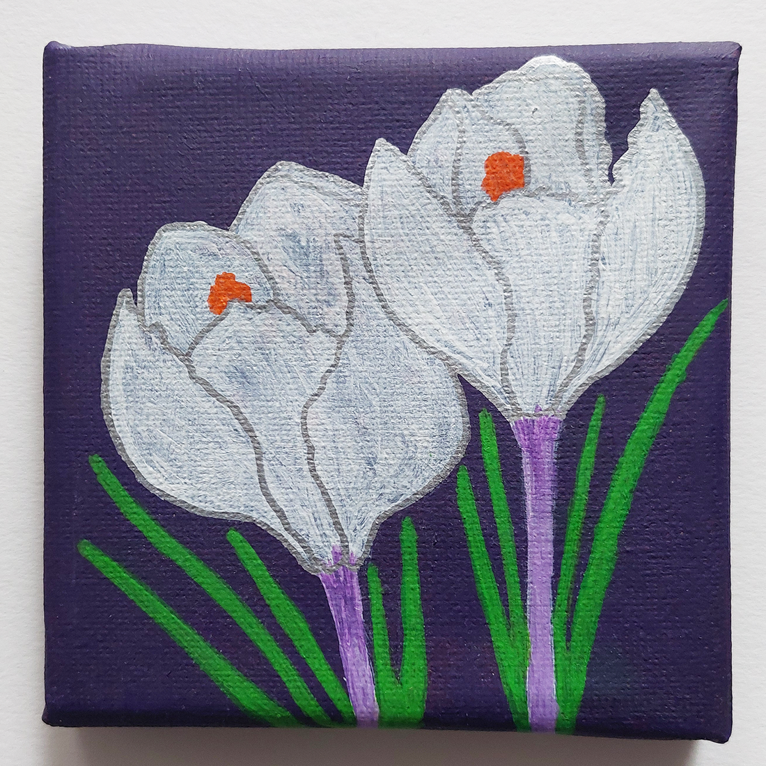 Mini Tablou pe Panza Flori Albe cu Mini Sevalet - casă & stil de viață - accesorii pentru decorat casa - picturi murale - tablouri/picturi pe pânză - Artynos.ro