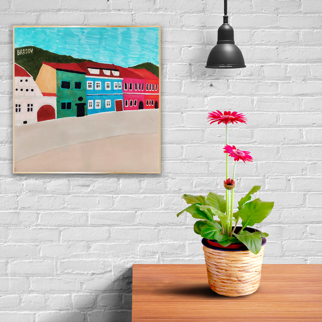 Ilustratie Desen Tablou Peisaj Brasov - arte vizuale și accesorii  - grafică, ilustrație - alte desene - Artynos.ro