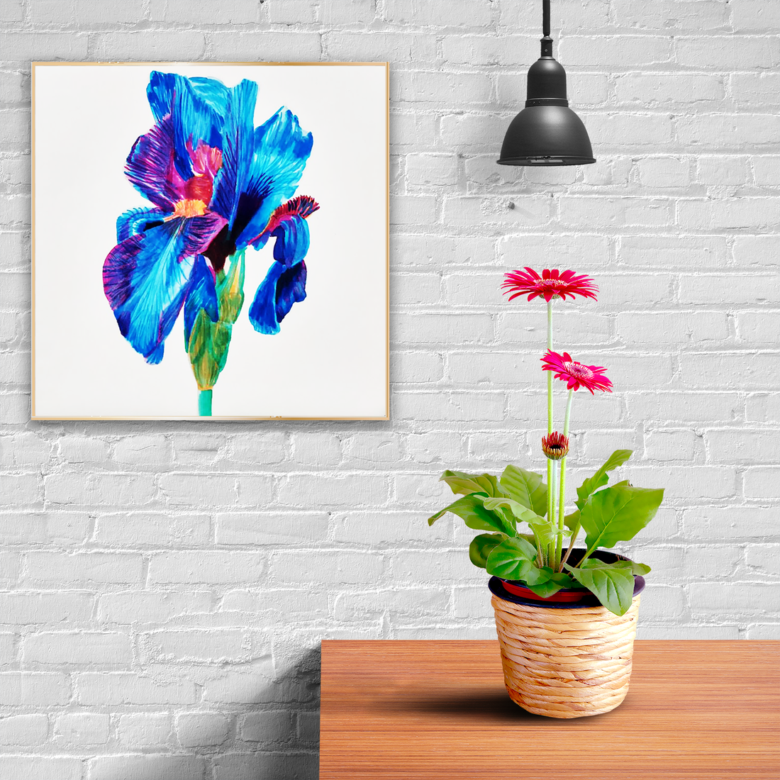 Ilustratie Desen Tablou Floare Iris Albastra si Violet - arte vizuale și accesorii  - grafică, ilustrație - alte desene - Artynos.ro