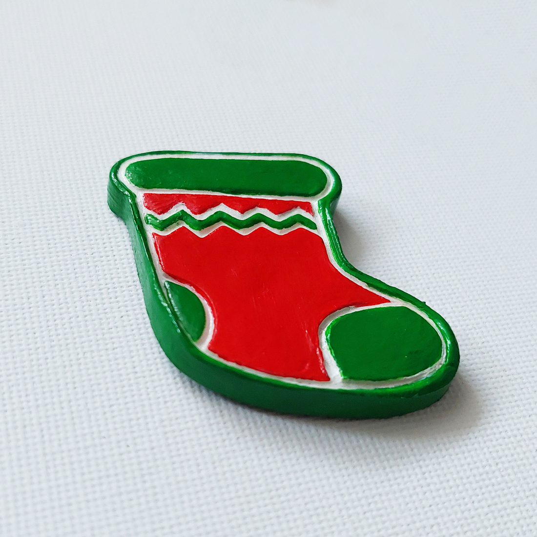 Brosa Craciun Soseta pentru Cadouri din lut polimeric - crăciun - cadouri de moș crăciun - cadouri de moș crăciun - Artynos.ro