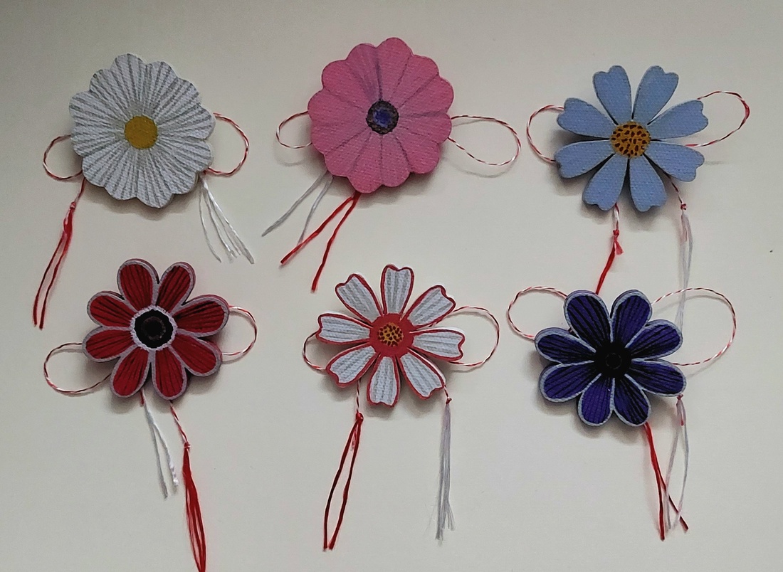 Mărțișor Handmade Broșă Floare Cosmos Violet Pictată cu Acrilice pe Lemn - bijuterii - mărțișor - Artynos.ro