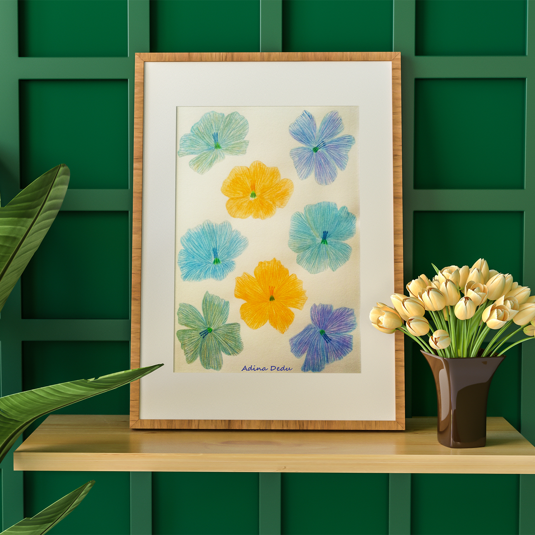 Ilustratie Desen Tablou Creioane Colorate Flori Multicolore - arte vizuale și accesorii  - grafică, ilustrație - alte desene - Artynos.ro