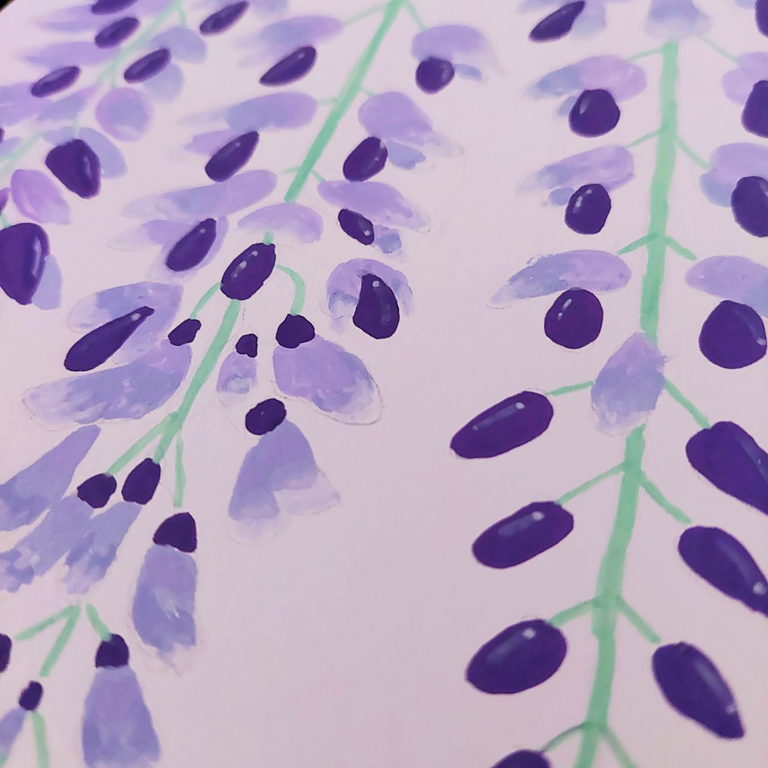 Tablou Ilustratie Flori Glicină Violet - arte vizuale și accesorii  - grafică, ilustrație - alte desene - Artynos.ro