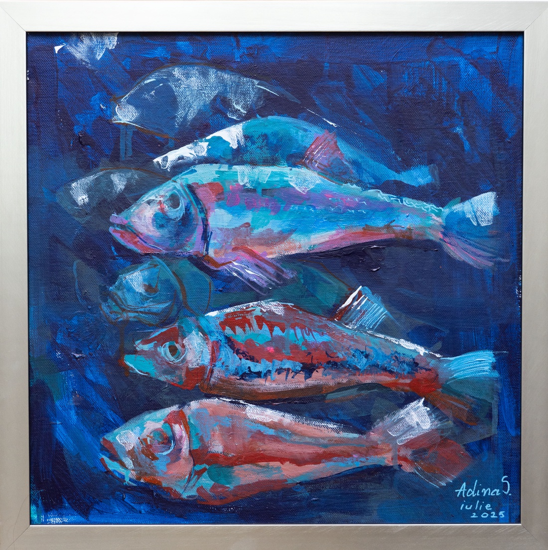 Pictură acrilică �Pești - arte vizuale și accesorii  - picturi - pictură acrilică - Artynos.ro