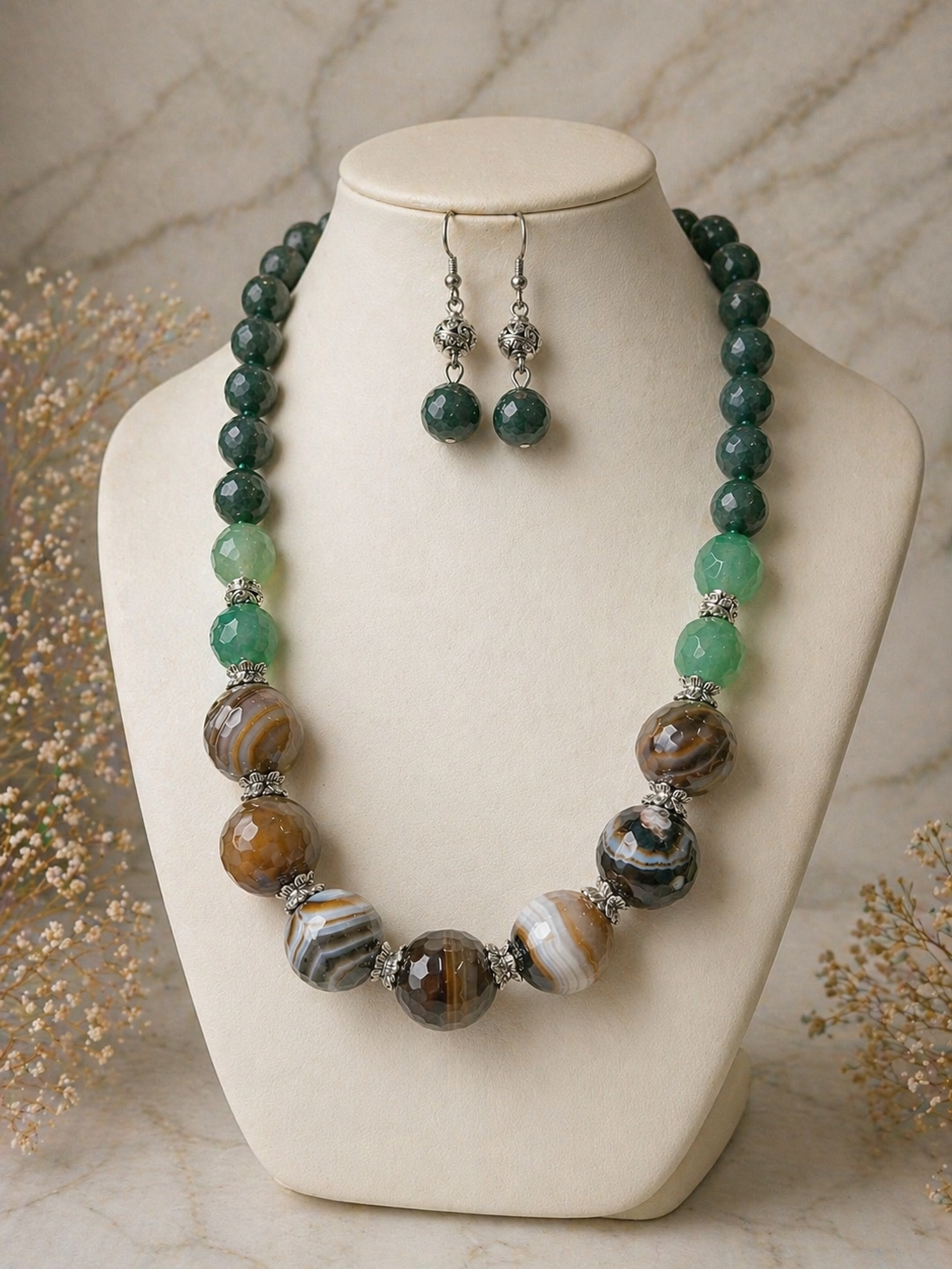 SETWOODLAND SPIRIT agate,jad,inox - bijuterii - seturi de bijuterii - Artynos.ro