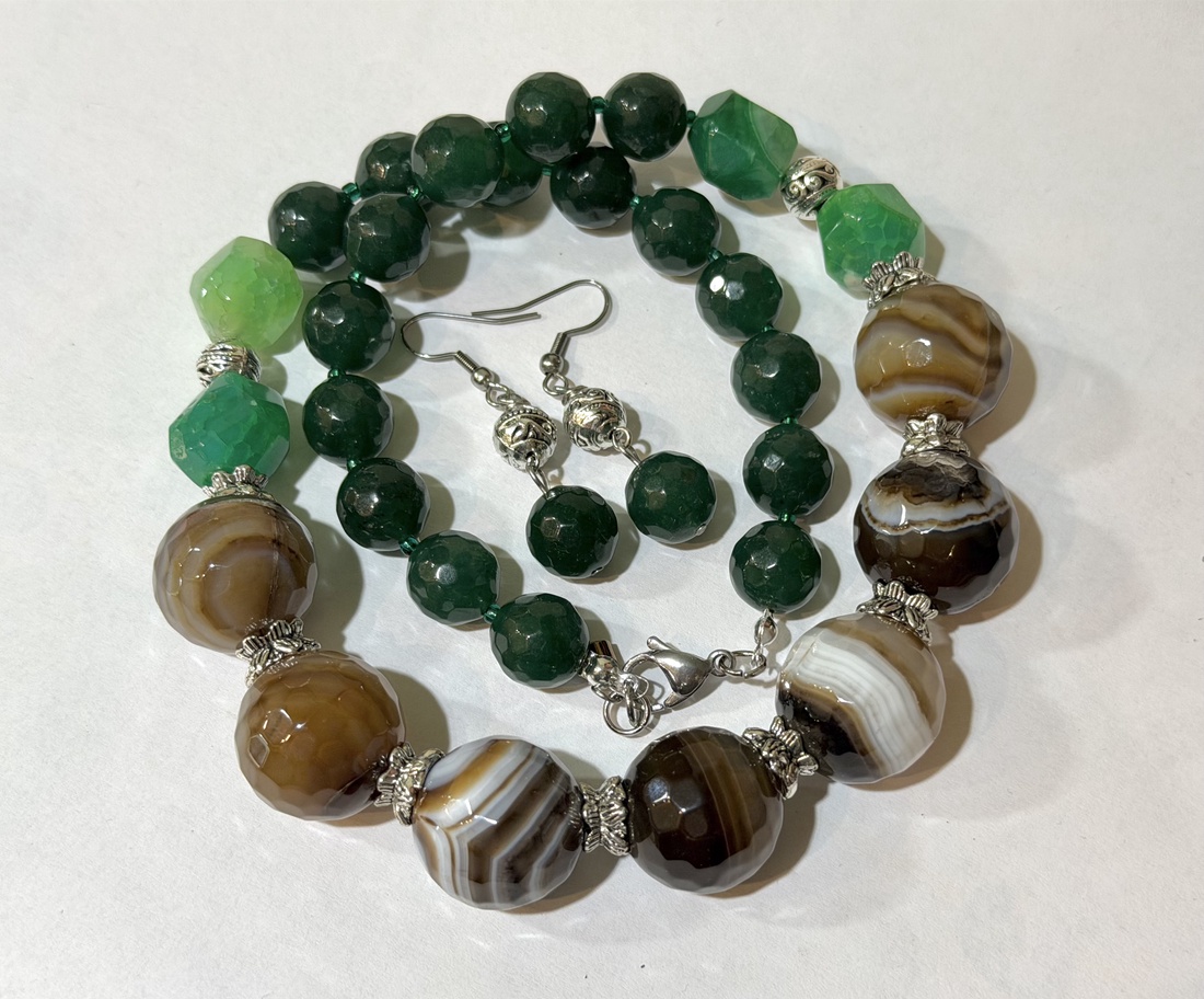 SETWOODLAND SPIRIT agate,jad,inox - bijuterii - seturi de bijuterii - Artynos.ro