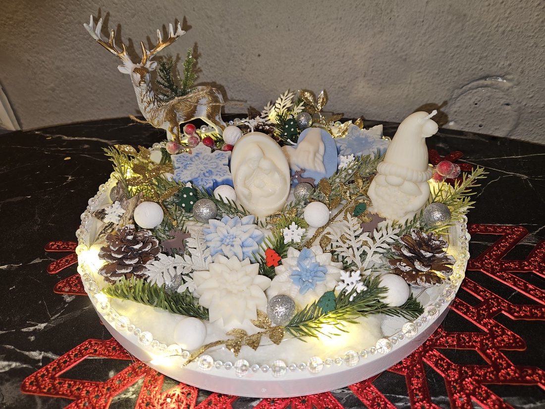 Aranjament de Crăciun  - crăciun - decorațiuni de advent - decor pentru masa de advent - Artynos.ro