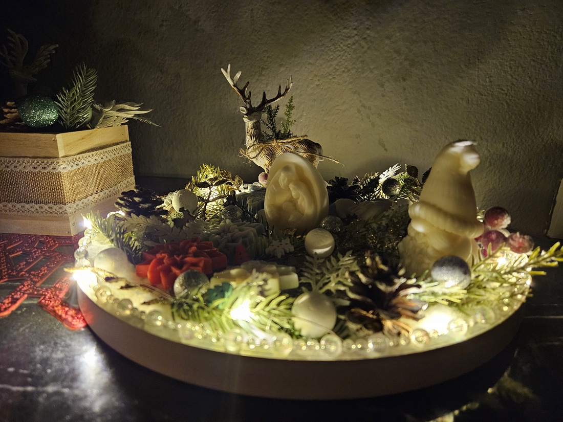 Aranjament de Crăciun  - crăciun - decorațiuni de advent - decor pentru masa de advent - Artynos.ro