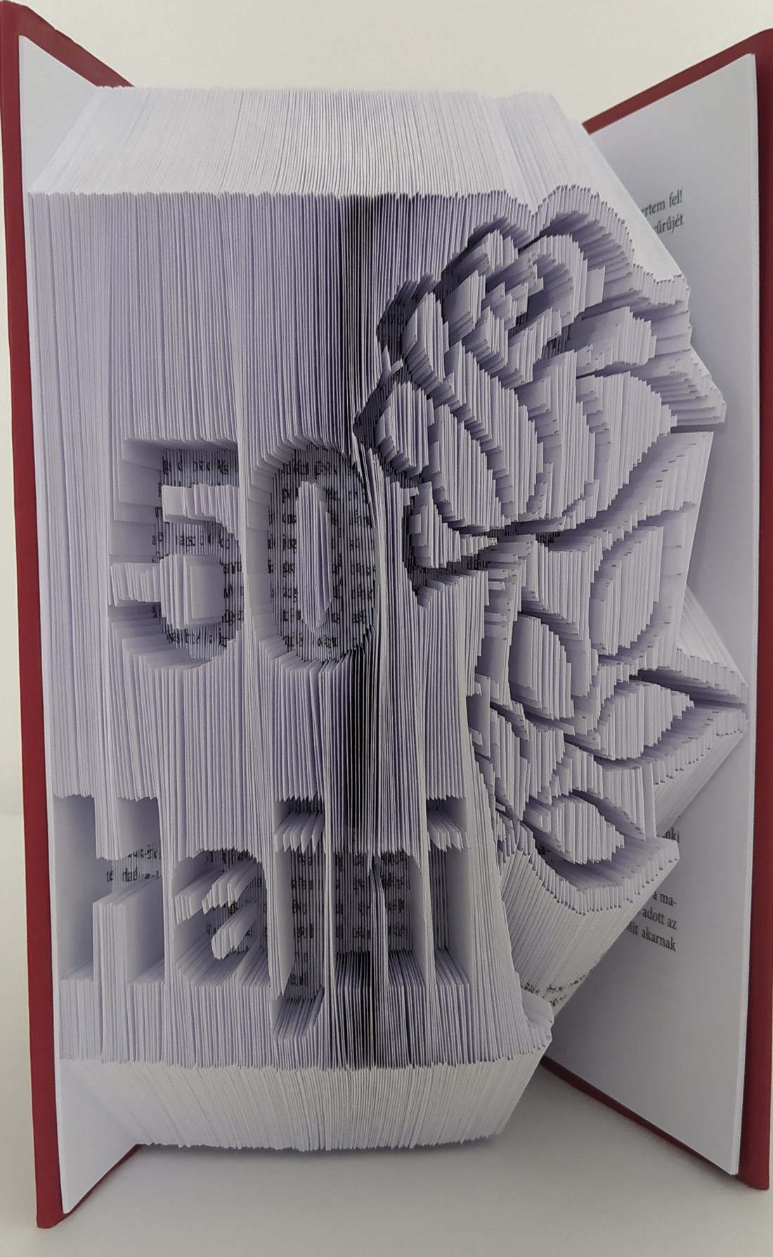  Sculptură de carte cu nume, an și flori - casă & stil de viață - accesorii pentru decorat casa - decorațiuni de masă și decorațiuni pentru rafturi  - sculptură de carte, carte pliată - Artynos.ro