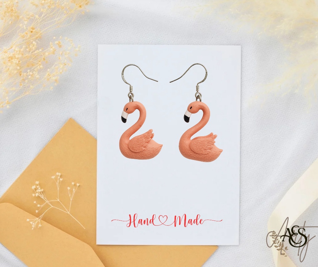 Cercei Flamingo 1 - Argint 925 - bijuterii - cercei - cercei agățați - Artynos.ro