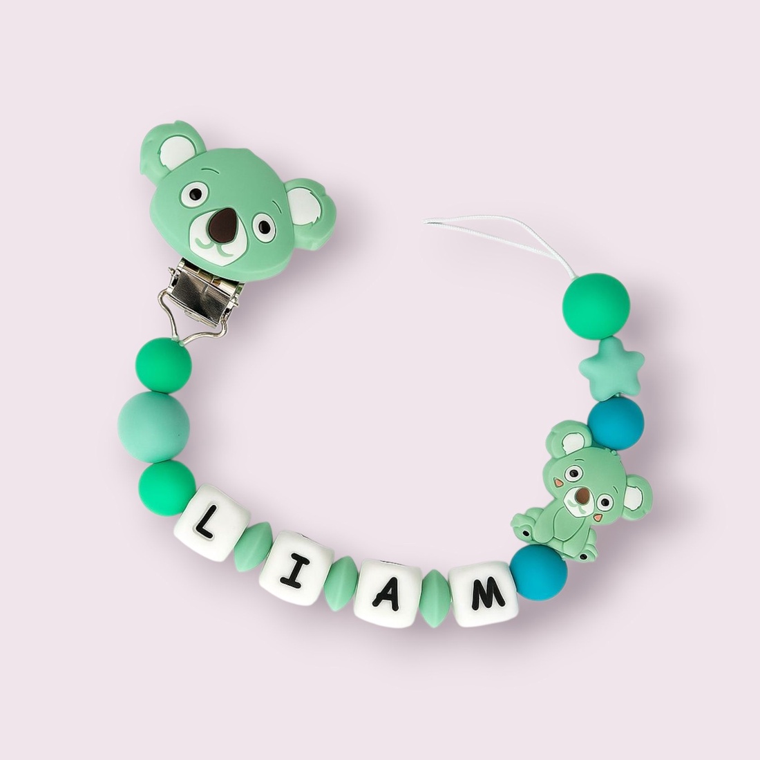 Lanț pentru suzetă personalizat (Varianta Koala) - jucării și echipamente pentru copii - jucării bebeluși - lanț suzetă - Artynos.ro
