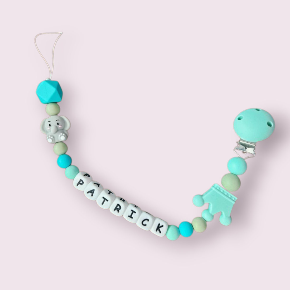 Lanț pentru suzetă personalizat (Varianta clips silicon)) - jucării și echipamente pentru copii - jucării bebeluși - lanț suzetă - Artynos.ro