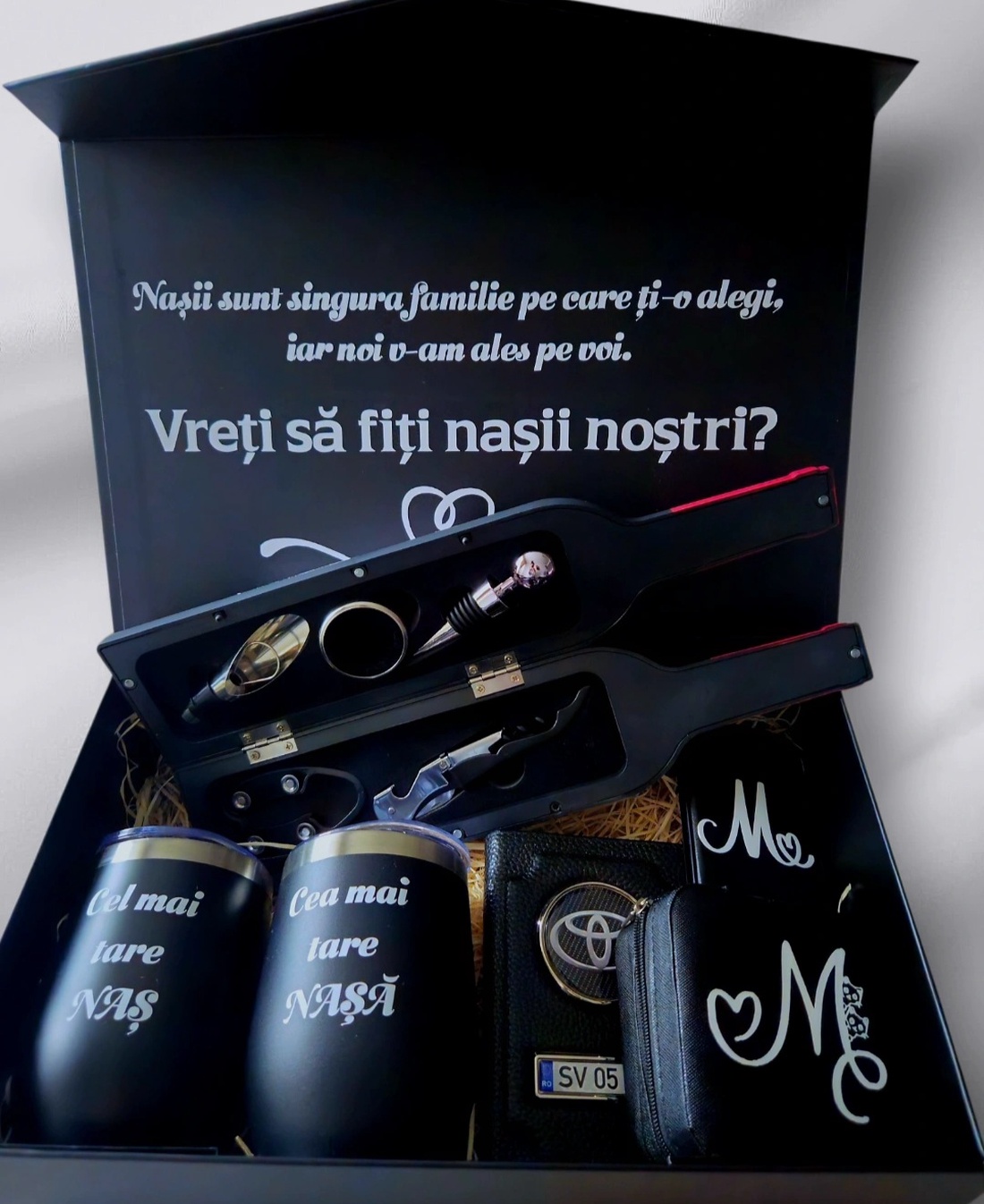 Cutie cerere nași cununie/botez - accesorii nuntă - amintiri și cadouri de nuntă - cadou nuntă - set de ceremonie - Artynos.ro