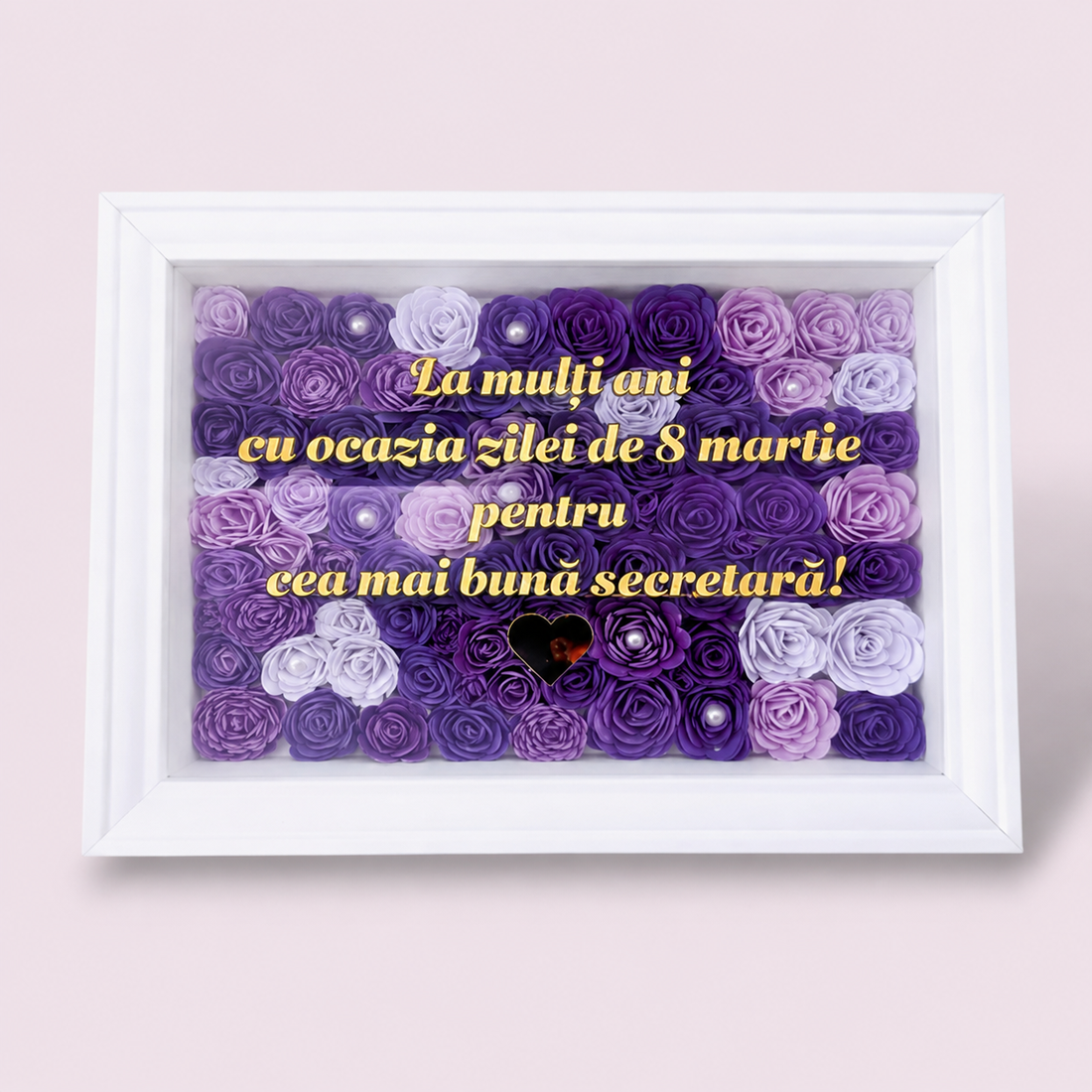 Ramă decorativă cu flori 3D din hârtie cartonată � personalizată după dorința ta - arte vizuale și accesorii  - imagini cu broderii - alte tablouri textil - Artynos.ro