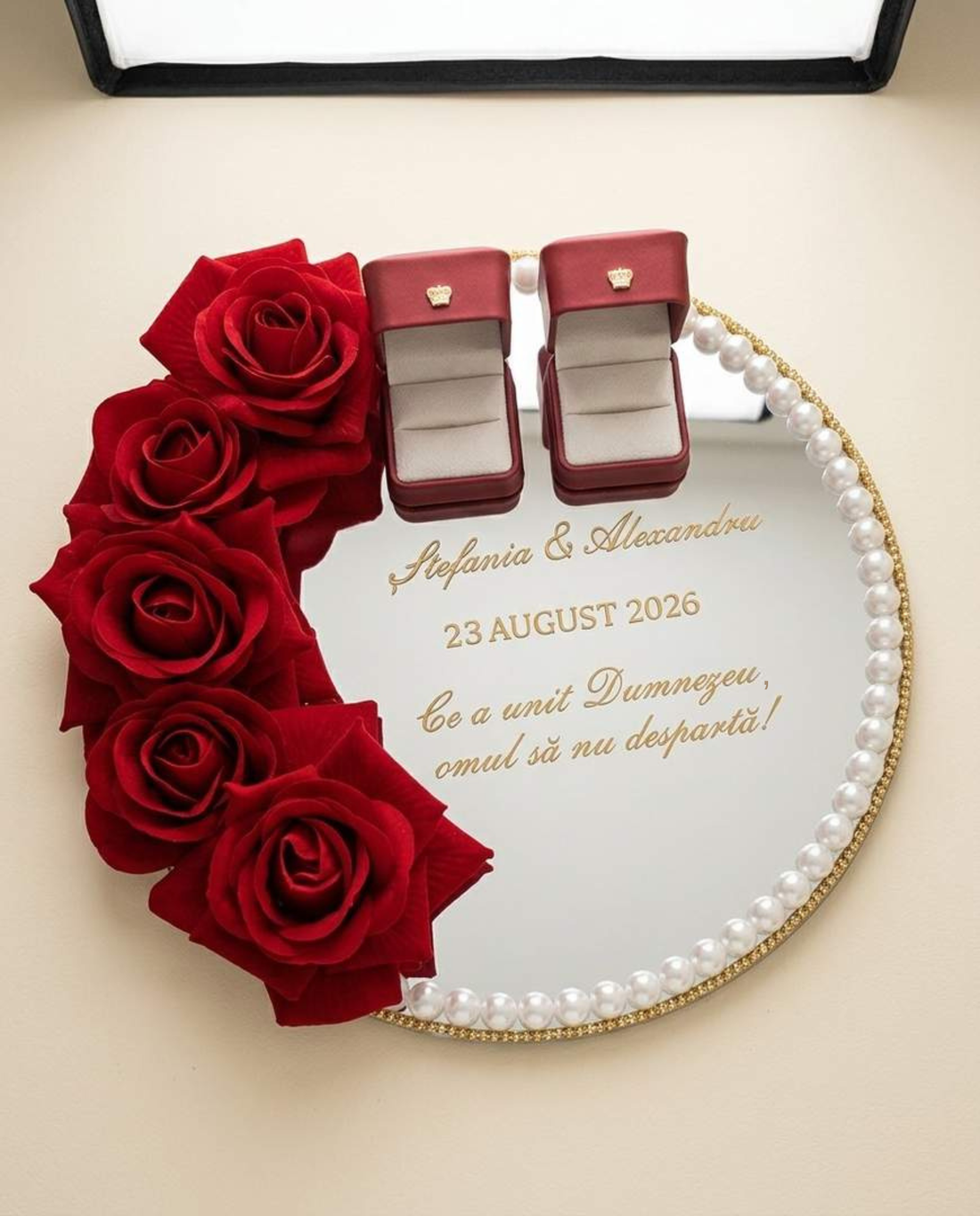Suport verighete - accesorii nuntă - accesorii de nuntă - suport verighete și perne pentru inele - Artynos.ro