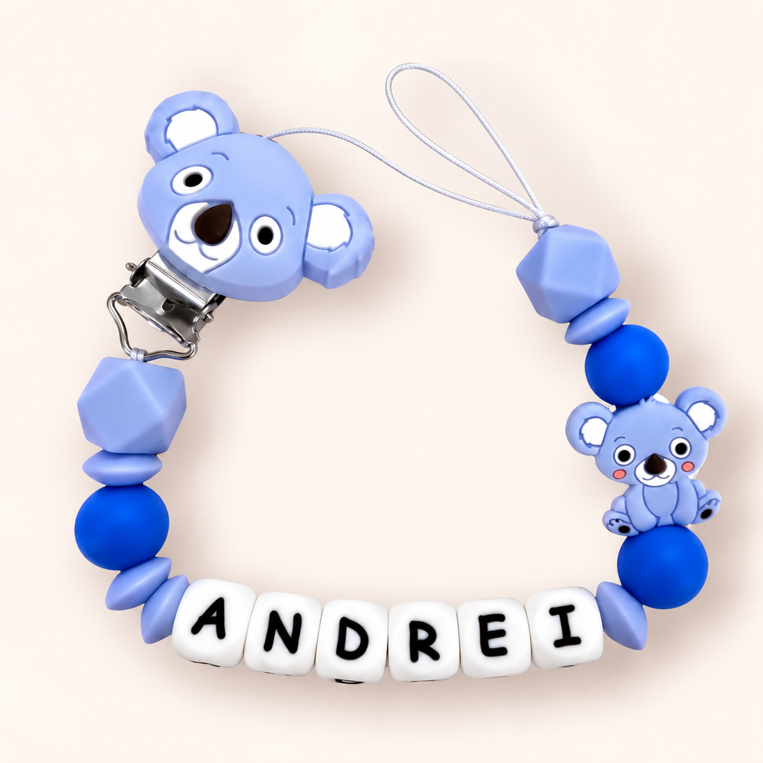 Lanț pentru suzetă personalizat  - jucării și echipamente pentru copii - jucării bebeluși - lanț suzetă - Artynos.ro
