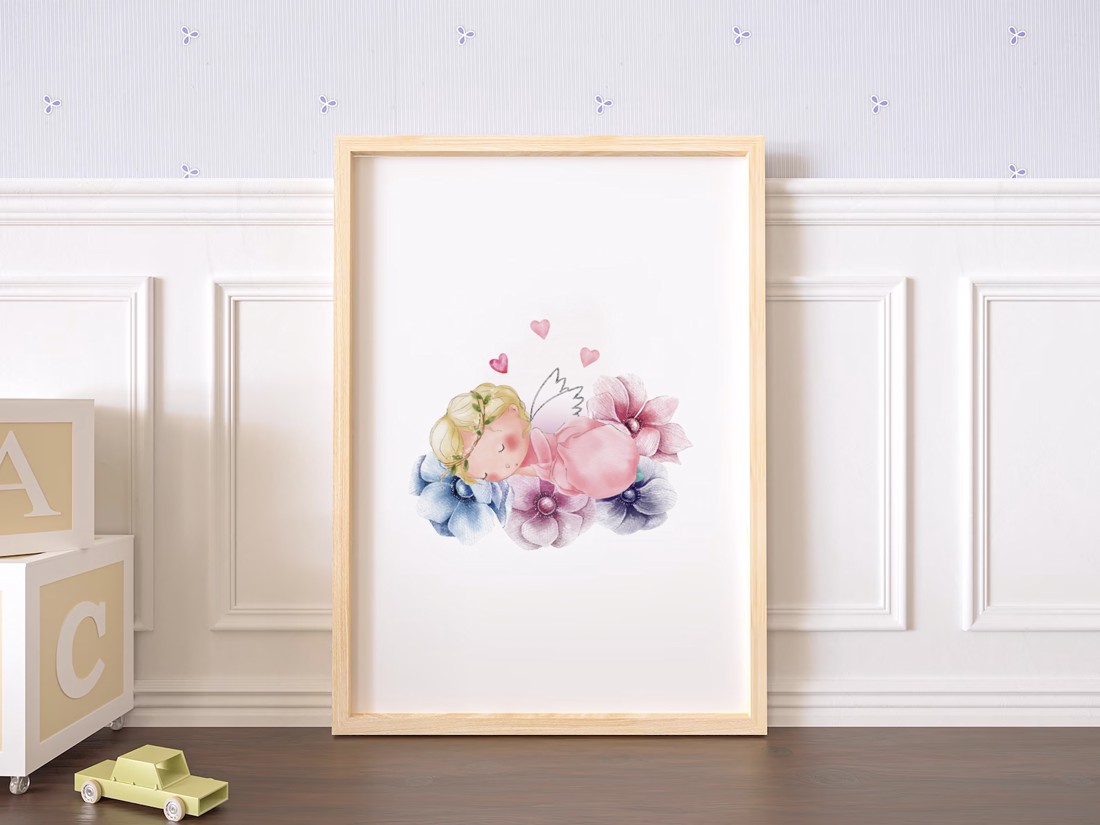 Decal de perete zână de primăvară, poster, decorare cameră copii -  - Artynos.ro