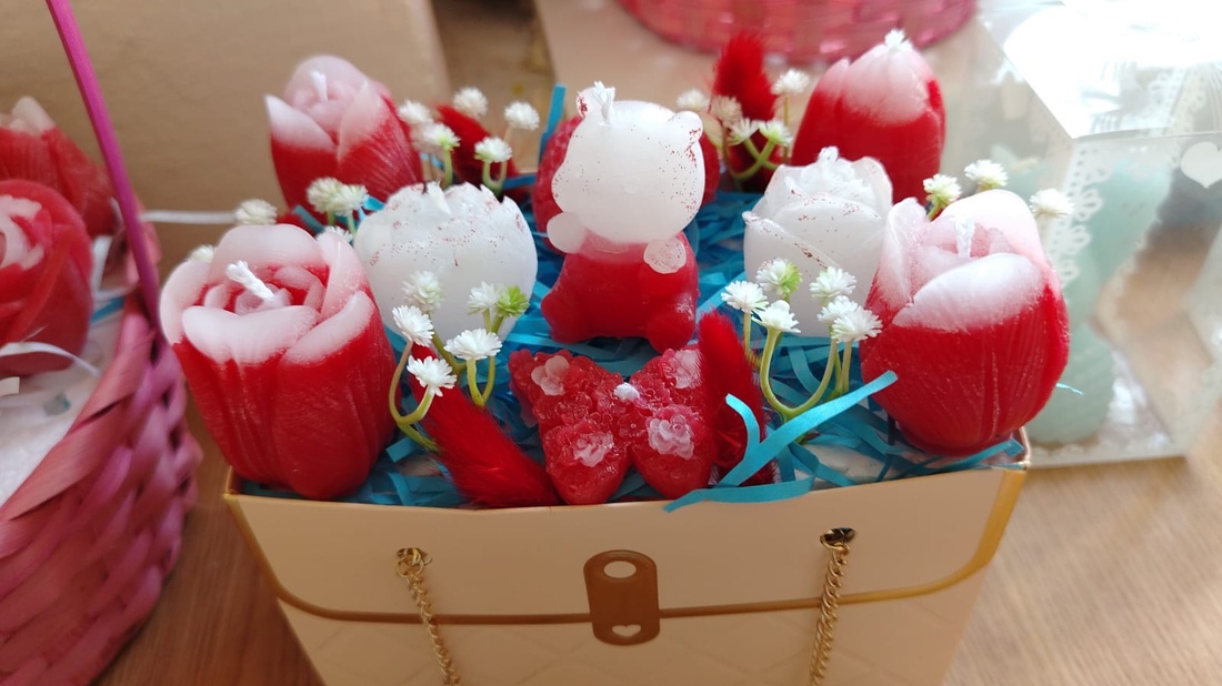 Geanta roșie  - casă & stil de viață - lumânări, parfumuri, arome - ceară parfumată - Artynos.ro