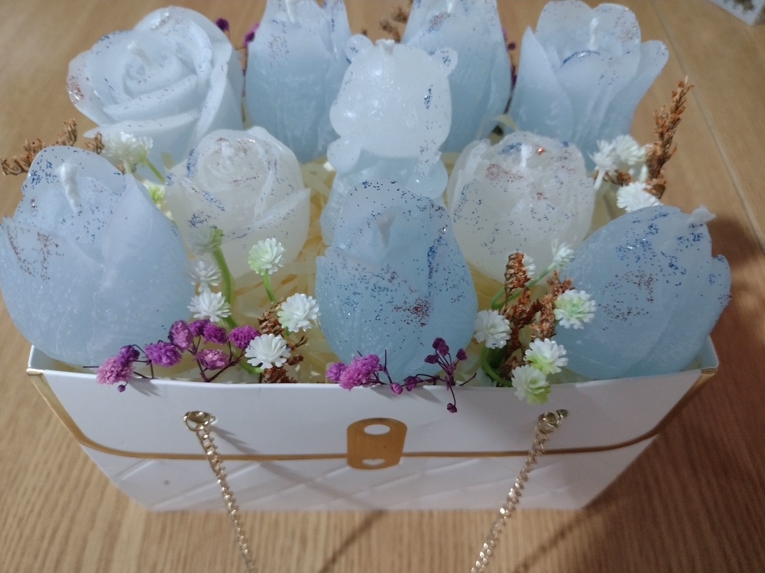 Geanta alba - casă & stil de viață - lumânări, parfumuri, arome - ceară parfumată - Artynos.ro