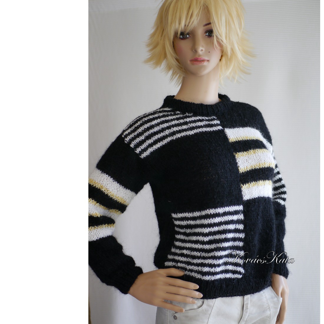 MOZAIK - pulover exclusiv tricotat manual din mohair - îmbrăcăminte și modă - haine damă - hanorace, cardigane - Artynos.ro