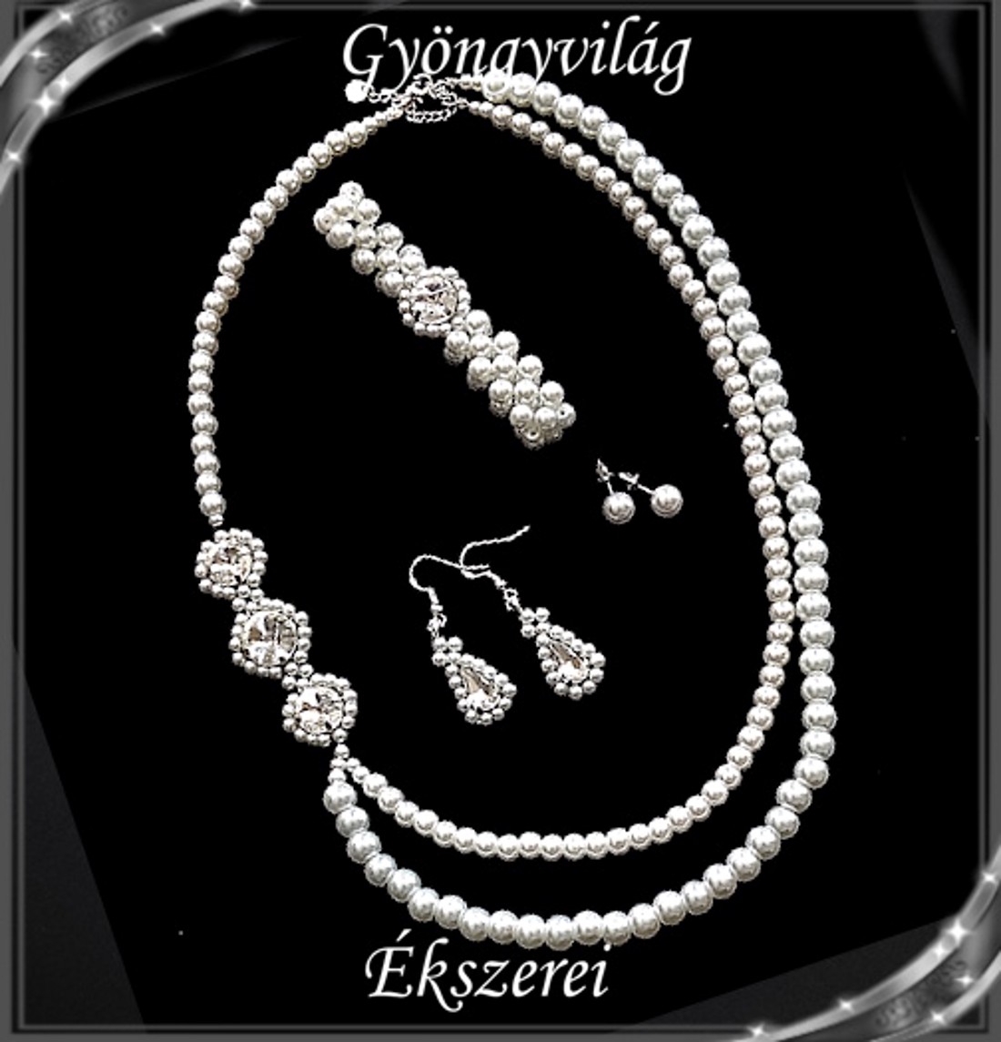 Set de bijuterii pentru nuntă, mireasă, casual, SSZE925-TEK02-1-1-1 ALB -  - Artynos.ro
