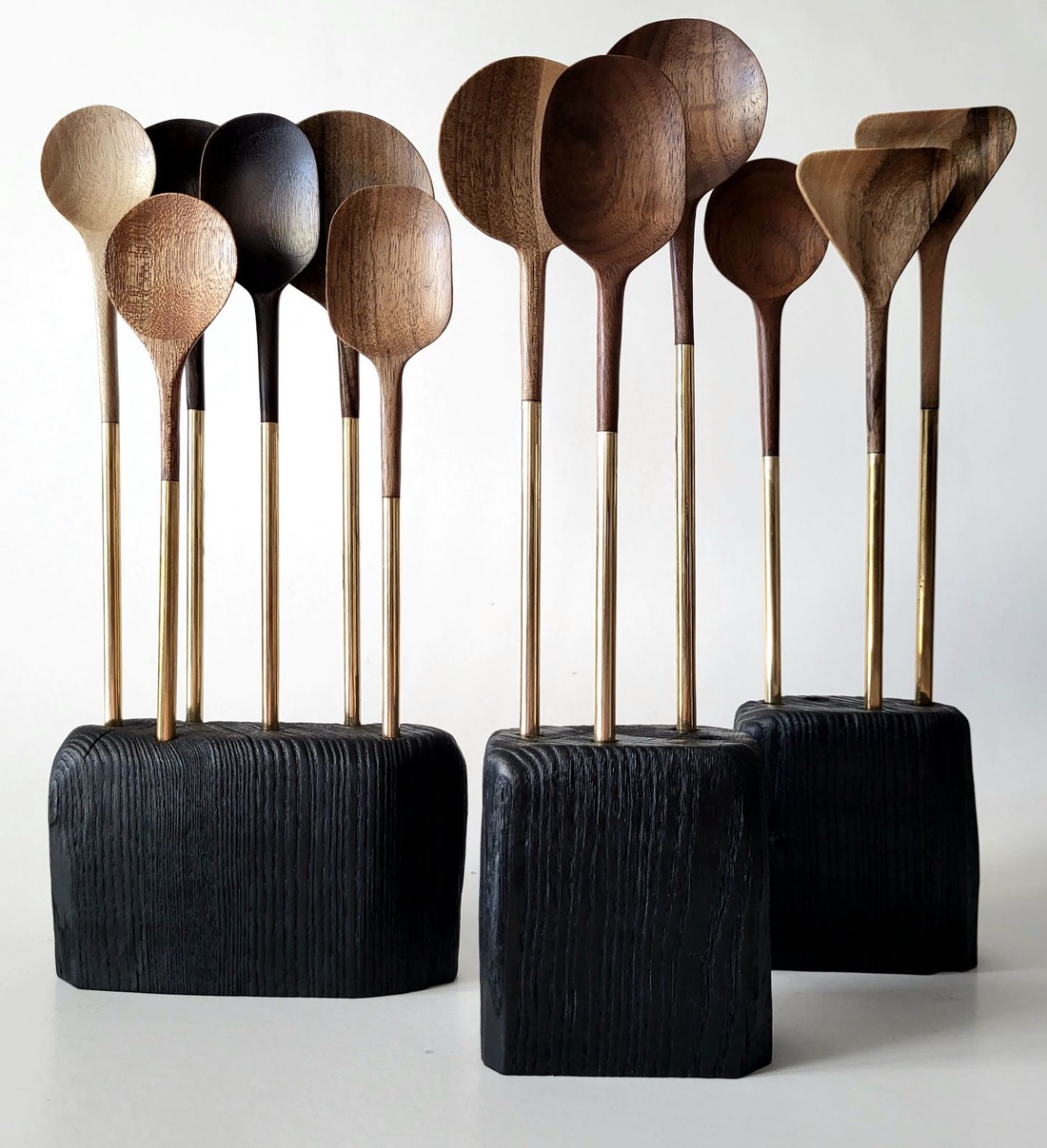 Lingurita din lemn cu coada de alama - casă & stil de viață - echipamente de bucătărie - accesorii de servire - linguri și furculițe artizanale - Artynos.ro