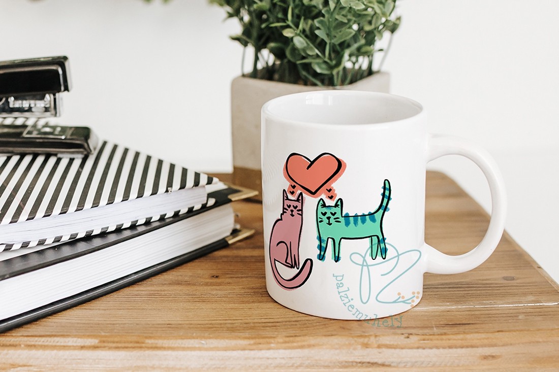 Pisicuță îndrăgostită � Pereche de pisicuțe � Cană din ceramică - casă & stil de viață - echipamente de bucătărie - accesorii de servire - căni - Artynos.ro